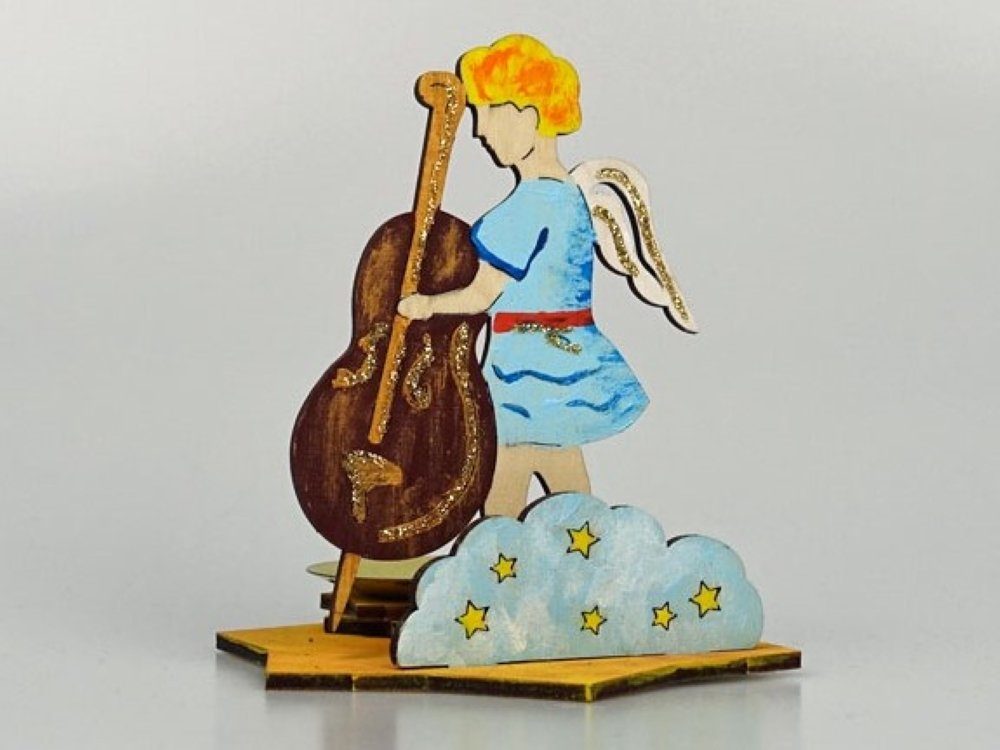 Bemalen Weihnachten DeColibri zum Gestalten), (Bastelset und Cello, Holz Made Kreativset Basteln Bastelset in Germany Engel