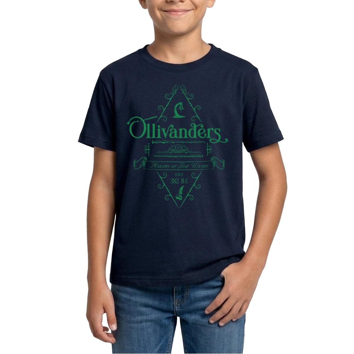T-Shirt Harry Potter Ollivanders Geschäft Grünes Logo Teenager T-Shirt