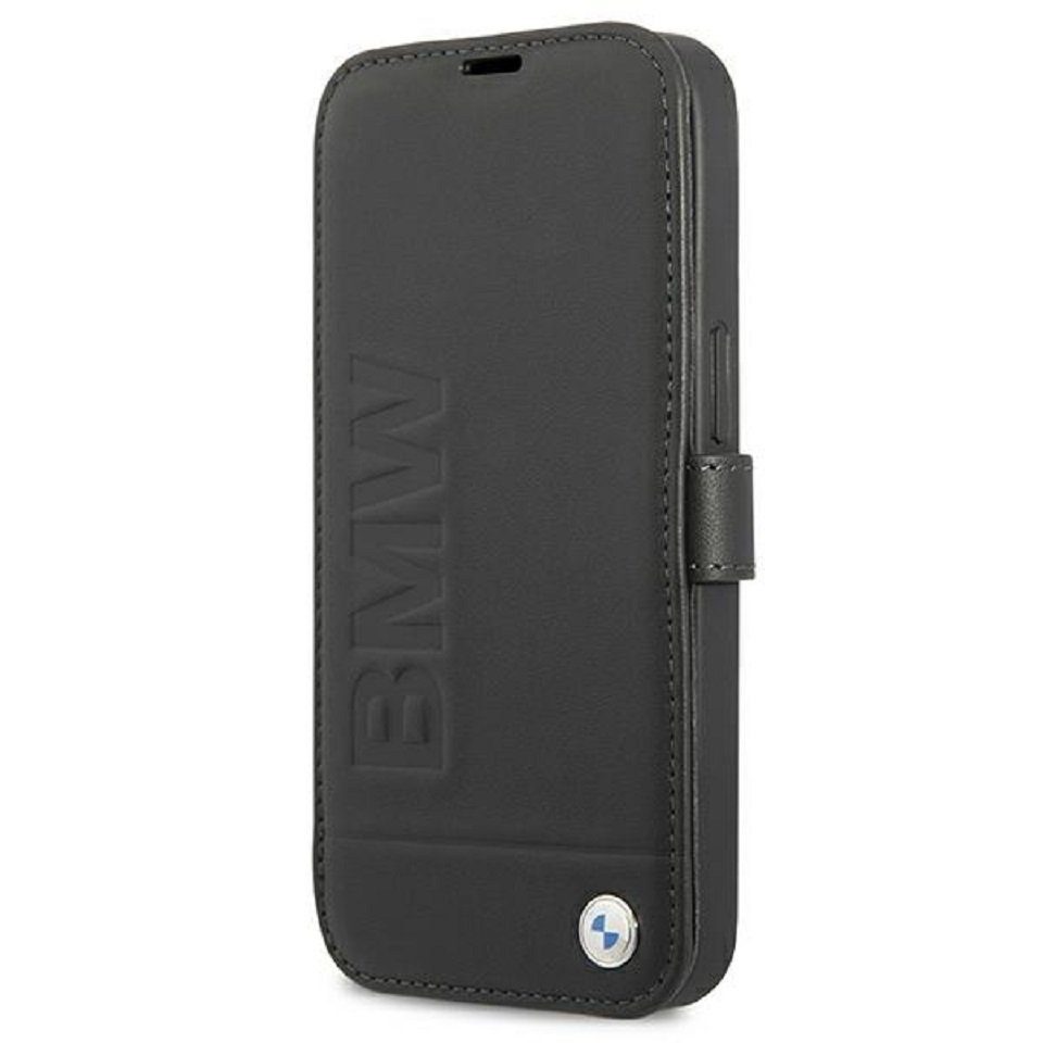 BMW Handyhülle iPhone 13 Pro Max Case Bookcase Echtleder schwarz 6,7 Zoll, Kantenschutz