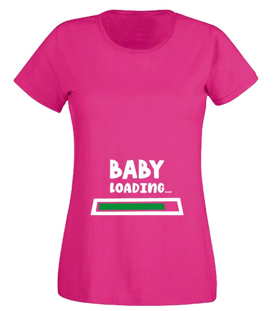 G-graphics T-Shirt Baby loading Slim-fit- Damen T-Shirt mit Statement / Spruch als Frontprint
