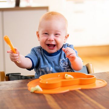 KOKOLIO Speiseteller Froggi - Babyteller und Kinderteller - Haftend, Rutschfest, Saugnapf für ein kleckerfreies Esserlebnis - Kind und Baby Led Weaning Platzset aus Silikon, Tischset, Tischunterlage, (1 St), Rutschfest, Saugnapf, Spülmaschinenfest