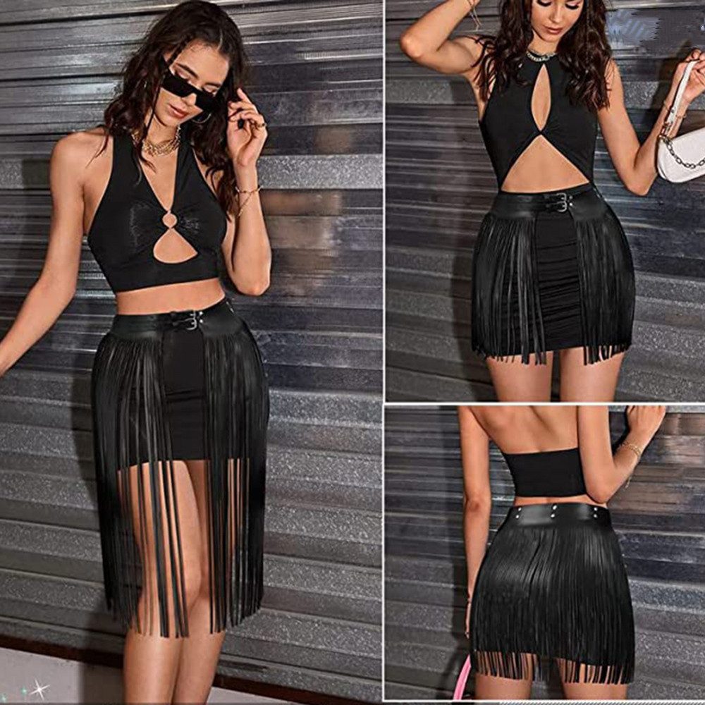 Coonoor Taillengürtel Damen Fransen Rock Gürtel Mode Rock Frauen Punk Rock günstig online kaufen