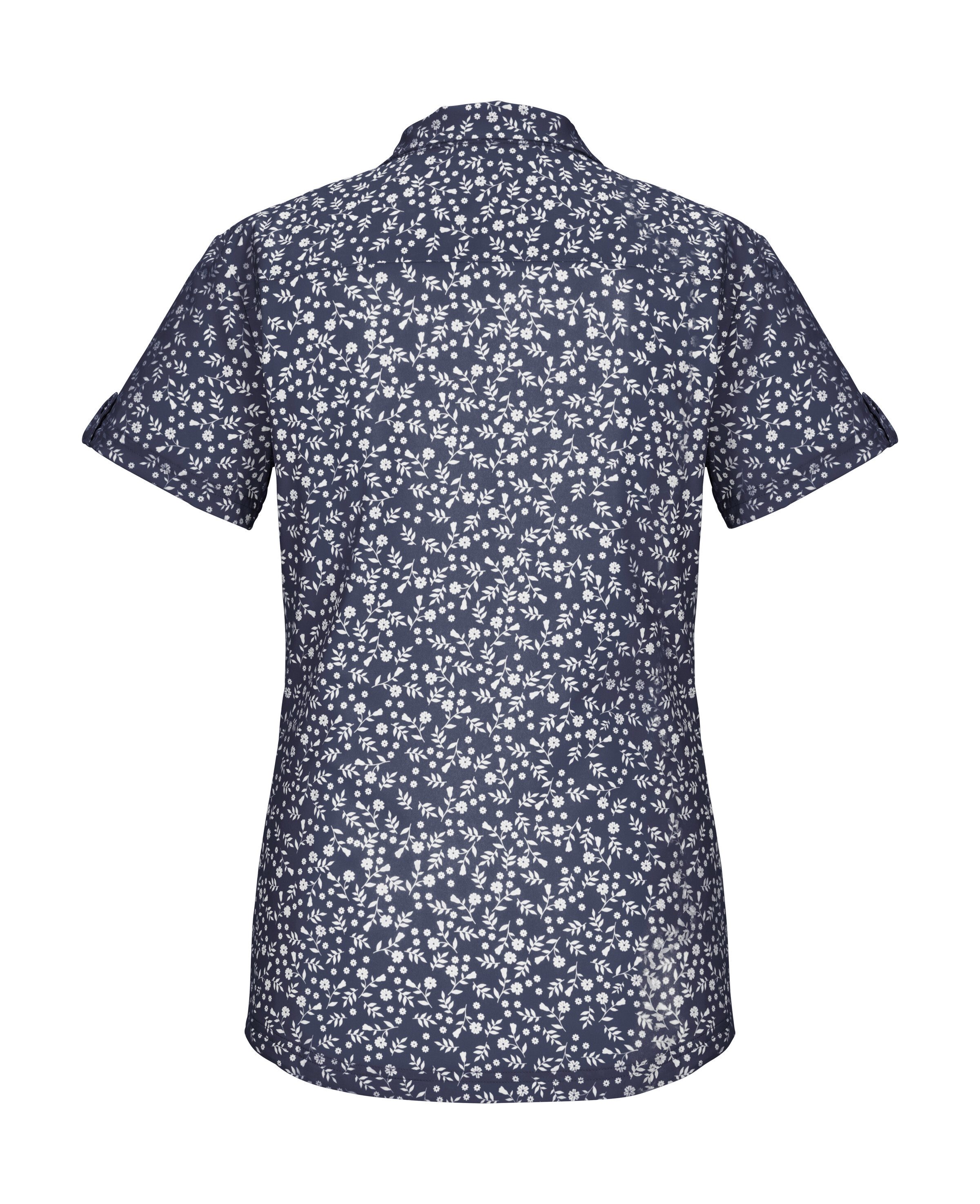 Killtec Funktionshemd KOS 86 WMN WVN SHRT Schnelltrocknende Damenbluse mit floralem Print und Zierriegeln