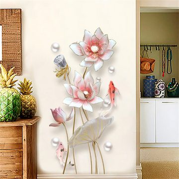 RefinedFlare Wandtattoo Kreativer Blumen-Perlenfisch-Wandaufkleber, Heimdekoration