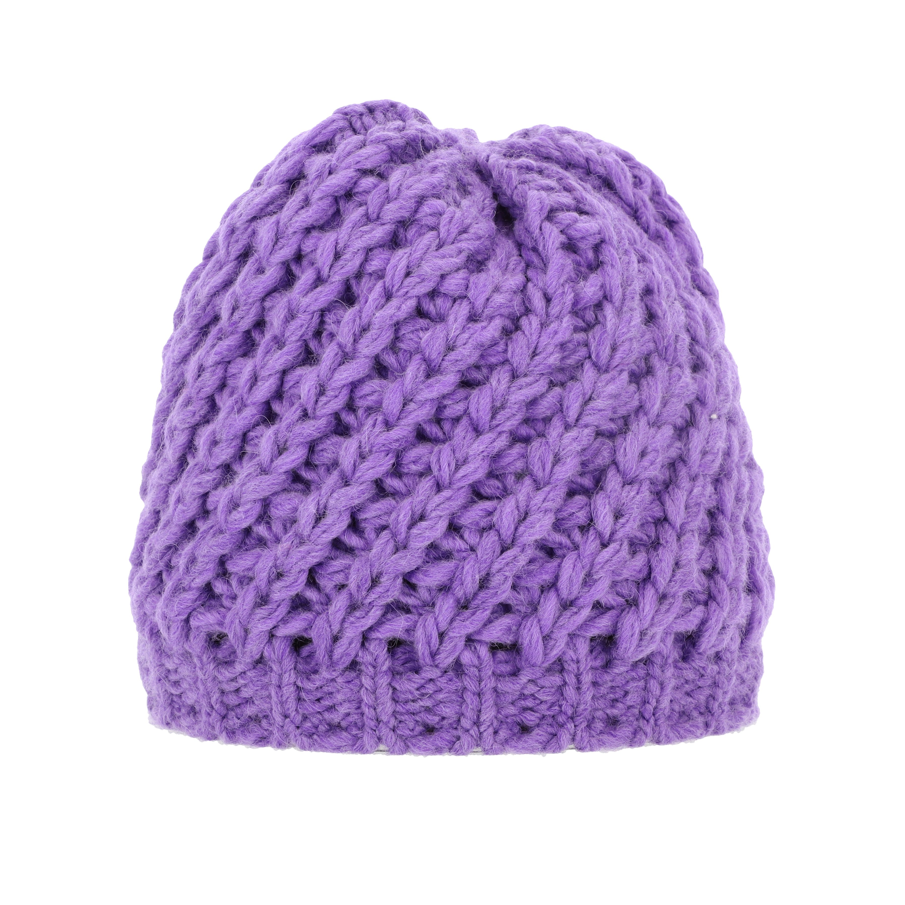 halsüberkopf Accessoires Strickmütze Uni Grobstrick Innenfleece