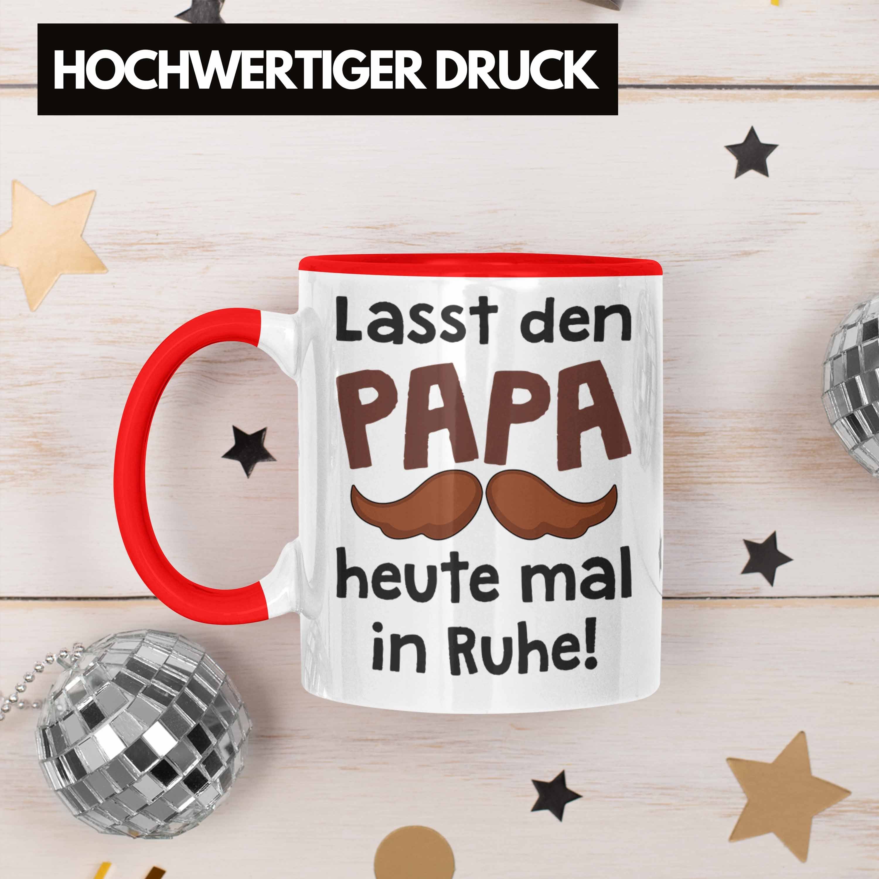 Trendation Tasse Trendation - Bester Tasse Sohn Geschenk Spruch Papa Kaffeetasse von Vater Vatertag Papa mit Geschenk Rot