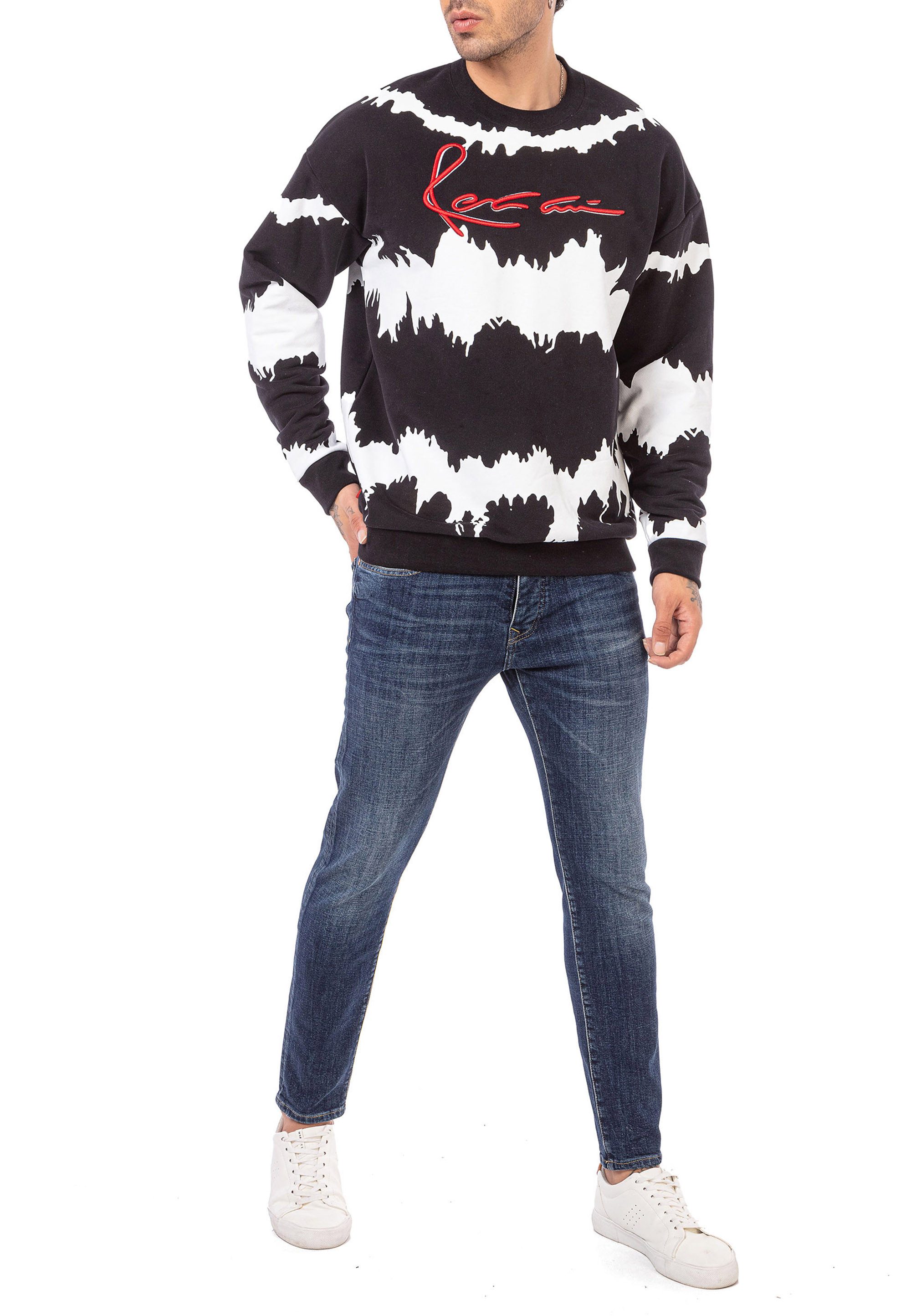 RedBridge Sweatshirt mit auffälligem Muster Streetwear Pullover
