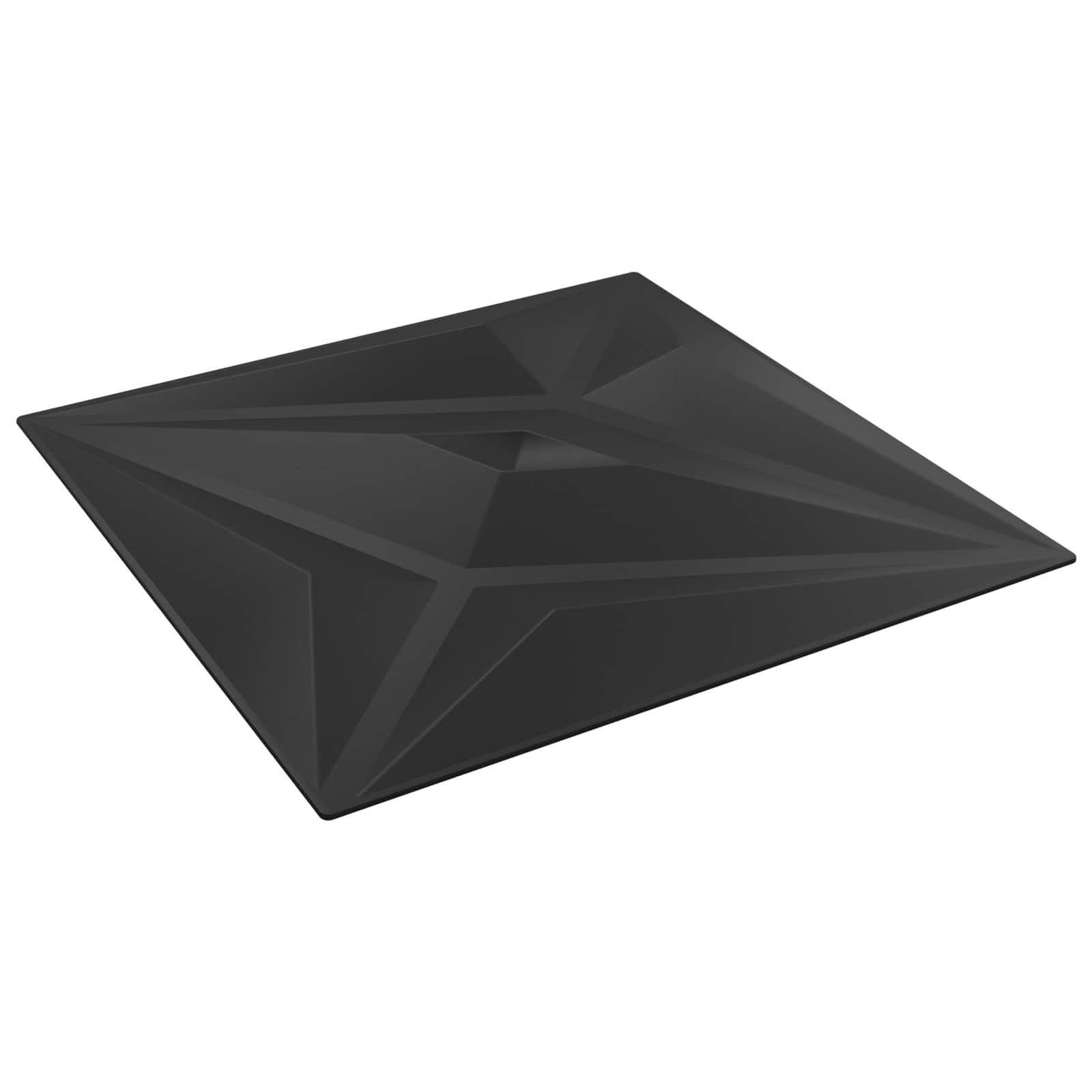 vidaXL Wandpaneel Wandpaneele Stern 48 pcs Schwarzer Stern 50 x 50 cm XPS Schaum, (48-tlg)