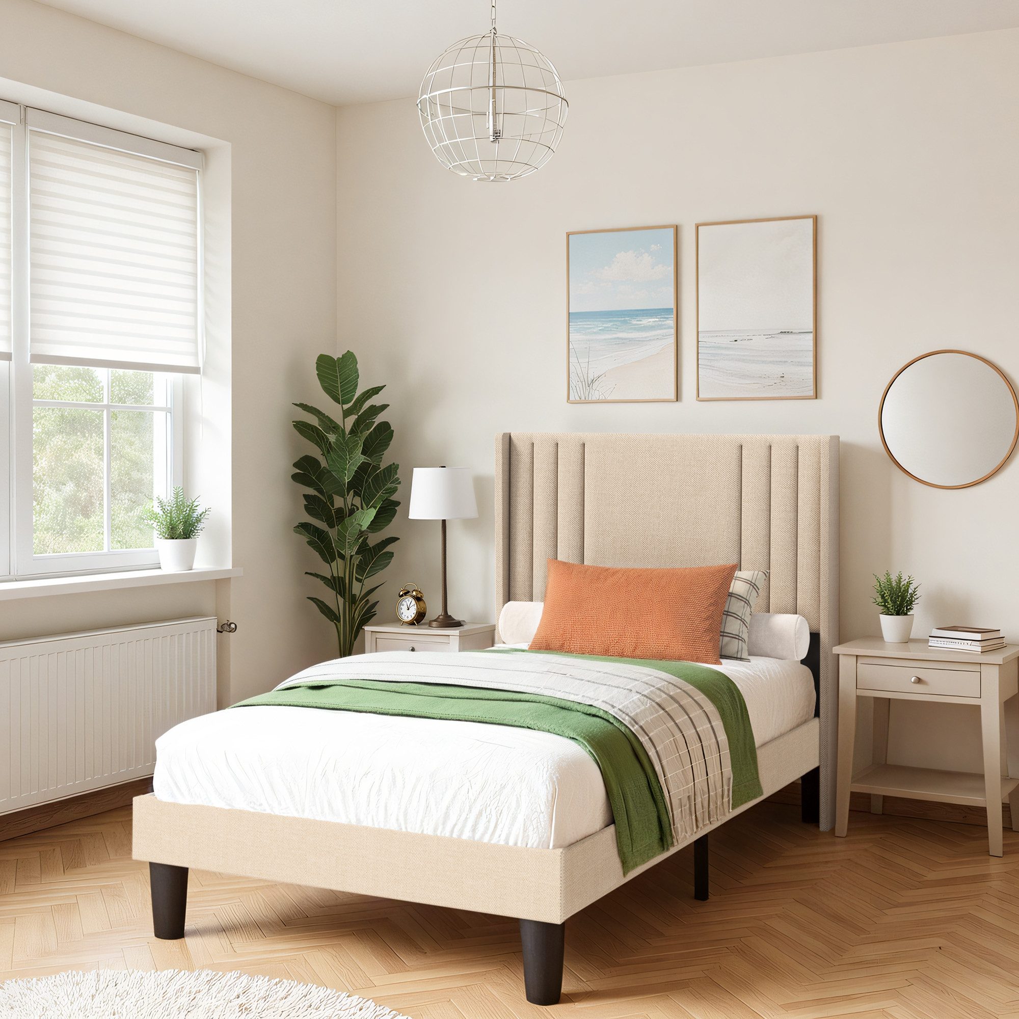 Bealife Bettgestell mit Kopfteil, 90/120/140/160/180x200cm