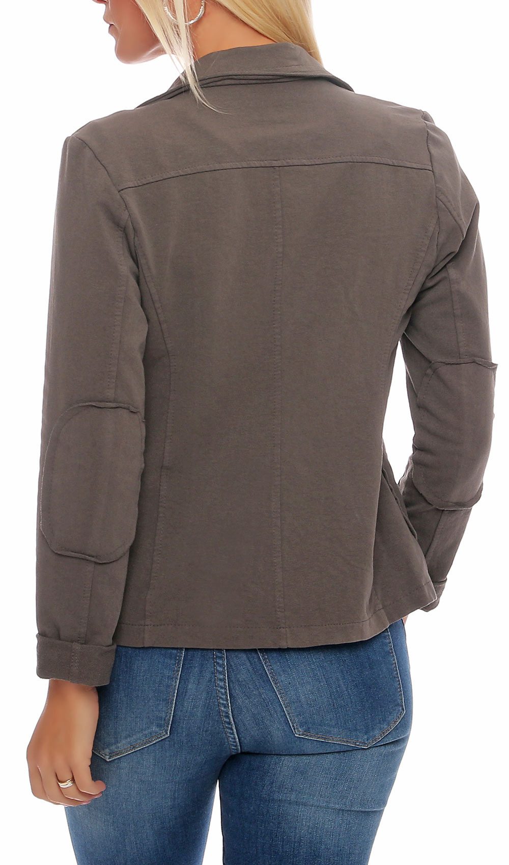 malito more than fashion Jackenblazer malito Damen Blazer klassisch, Sakko im Basic Look, Kurzjacke mit Sweat Blazer Jacke in Used Look Optik