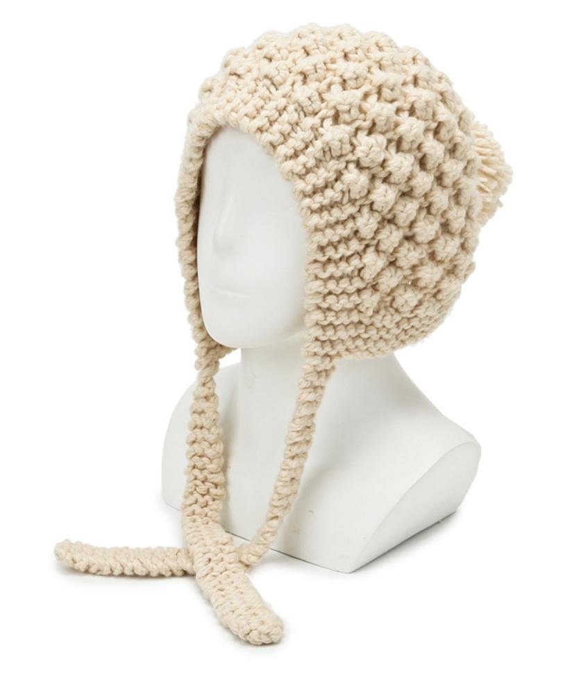 Bommelmütze Rouemi Verdickung süße Ohrenschutz weiß warme Strickmütze Frauen, für Wollmütze