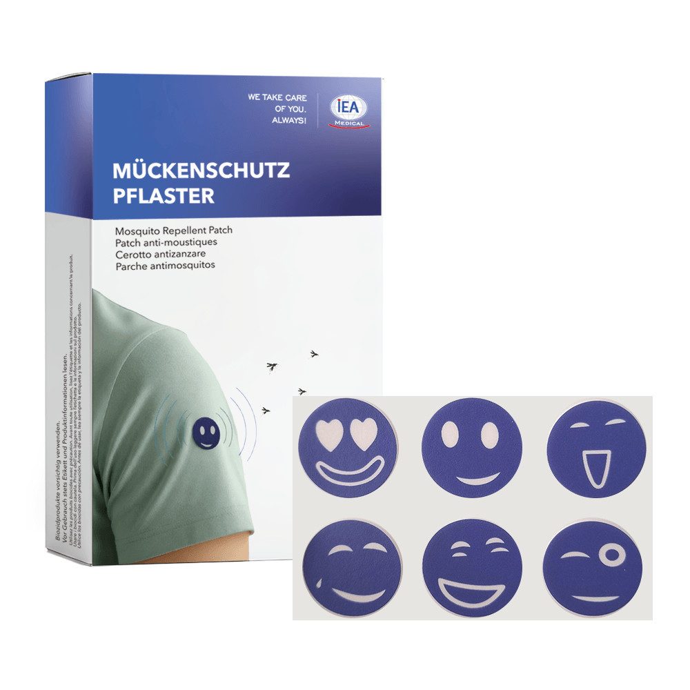 IEA Medical Insektenstichpflaster Mückenschutzpflaster Kinder (Multipack, 60 St., 60 Stück), Mückenschutz ohne Spray, Citronella Sticker, Reiseapotheke & Outdoor