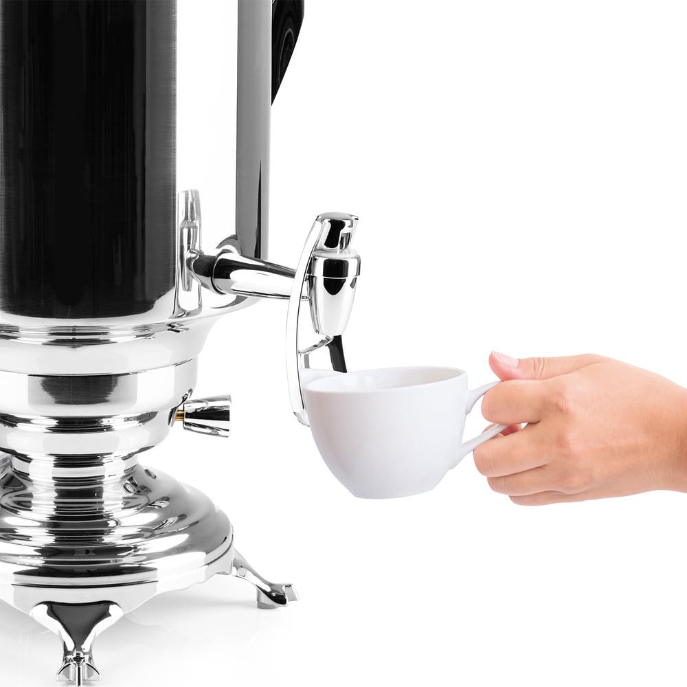 BEEM Samowar Romanov 5l 1800W Edelstahl mit Dispenser, 1800 W, Hotel Gastronomie Home 5L Wasserbehälter und 1,3L Teekanne