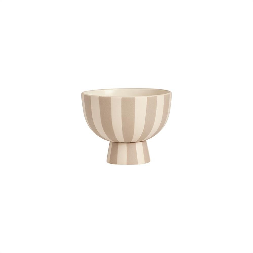 OYOY Dekoschüssel Toppu Mini Schale, 12,6 x 10 cm, Beige/Grau, Keramik
