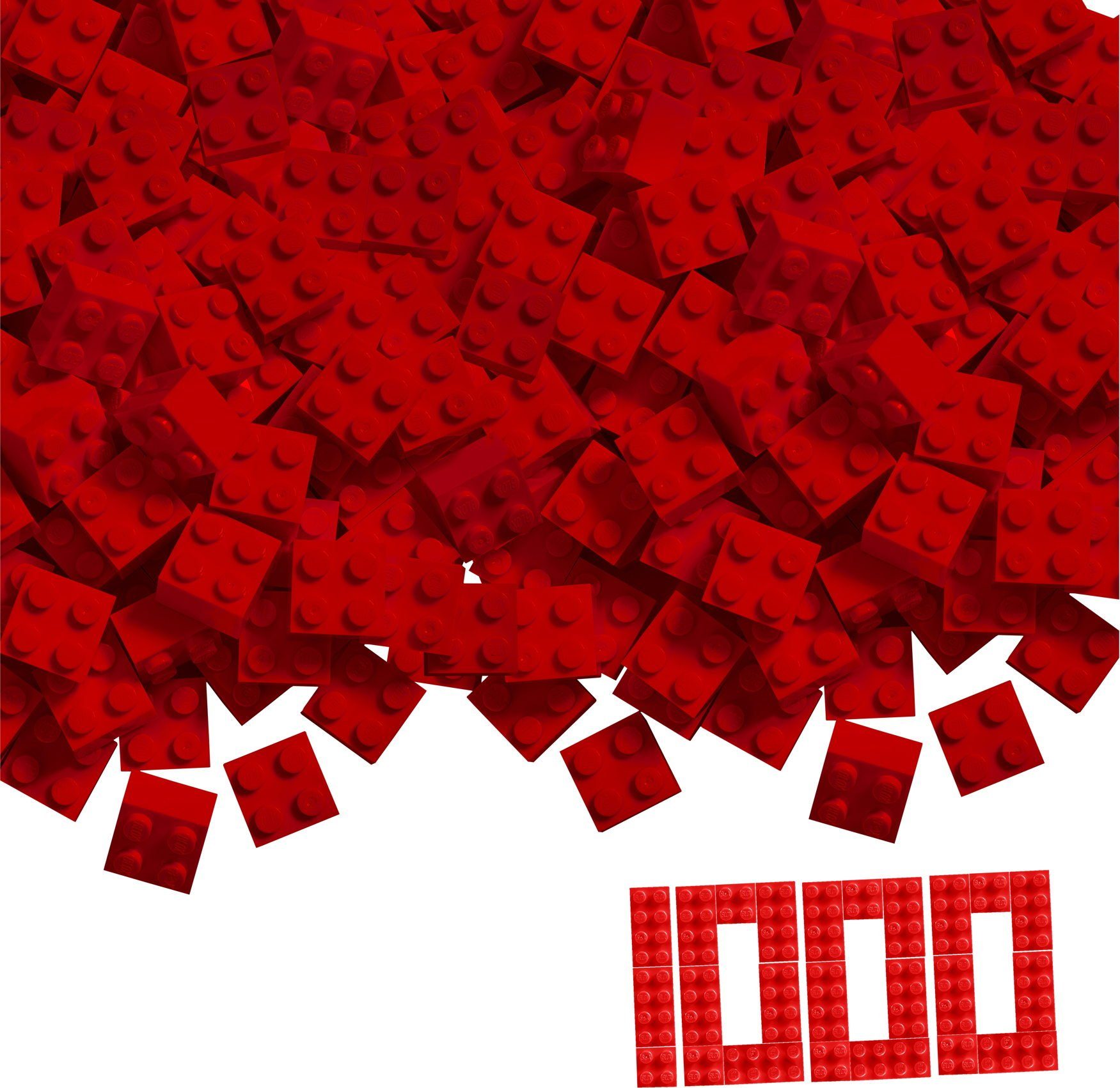 SIMBA Konstruktionsspielzeug Bausteine Blox 1000 Teile 4er rot 104114117 Spielbausteine