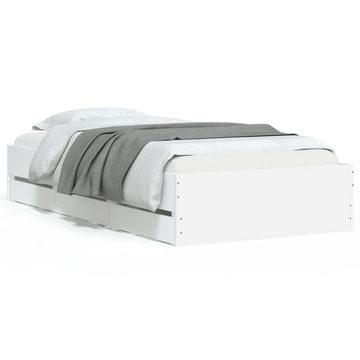 vidaXL Bettgestell Bettgestell mit Schubladen Weiß 100x200 cm Holzwerkstoff Bett Bettgest