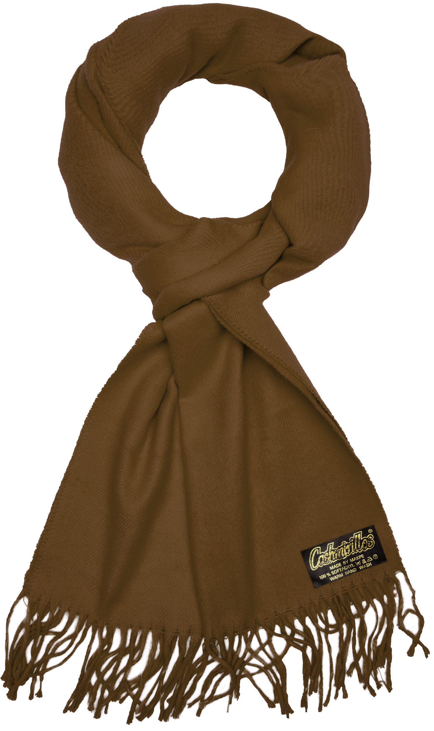 BRUBAKER Schal Cashmirillo Kuschelschal 30/40 x 180 cm Lang Leicht Warm Kuschelig, (Uni-Farben, 1-St. Herbst und Winterschal), Stola Tuch Schal mit Fransen für Damen und Herren