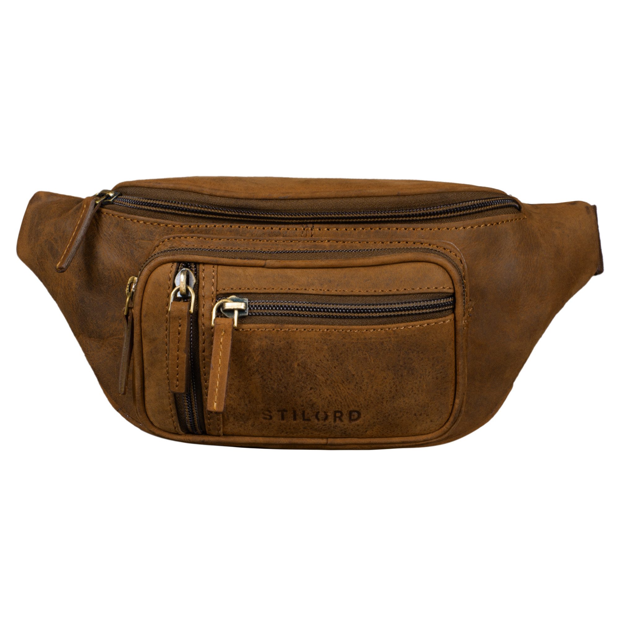 Bauchtasche "Greg" Bauchtasche / Gürteltasche Echtes Leder für Damen Herren Groß
