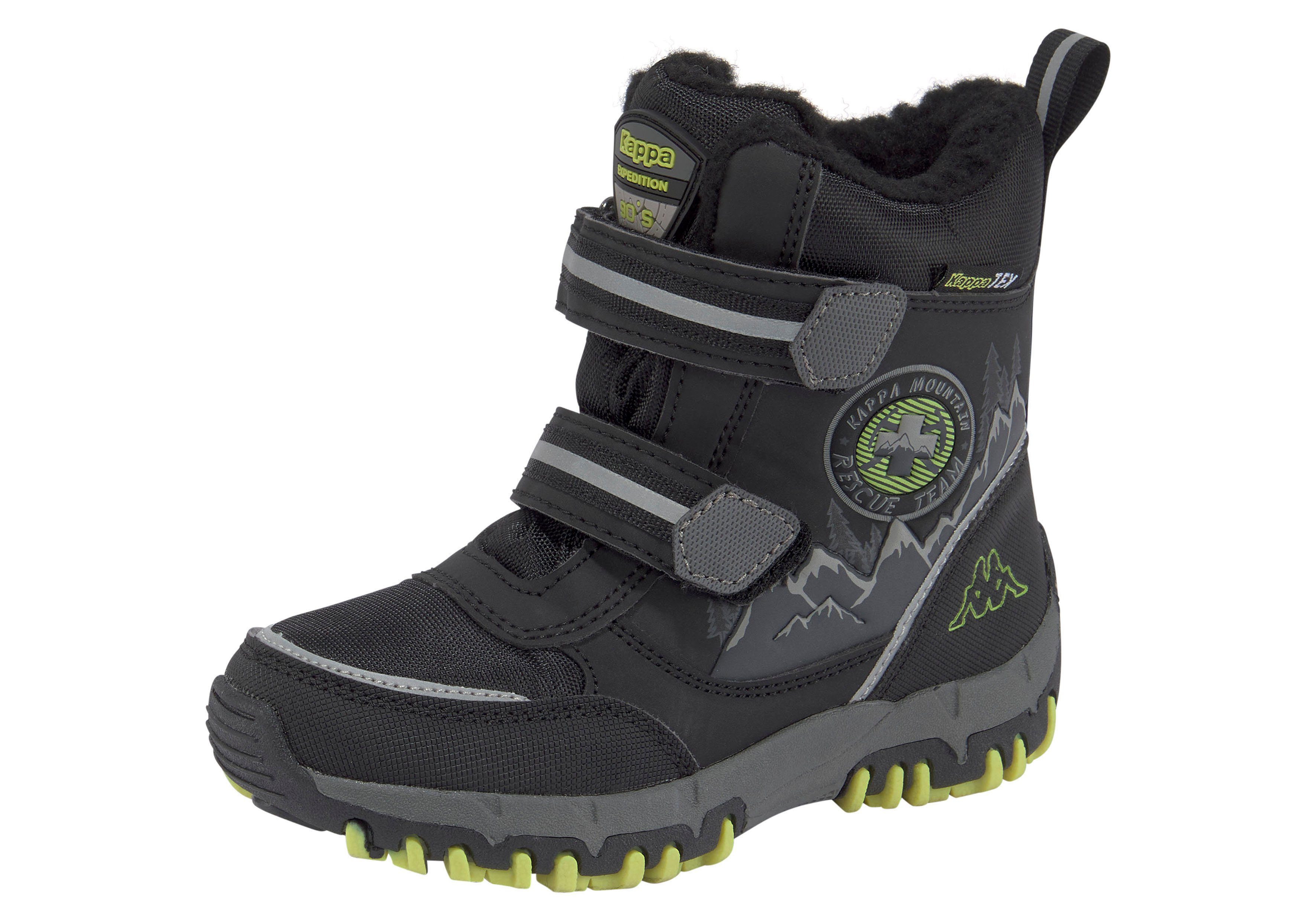 Kappa Winterboots Wasserdicht und wärmend, mit Klettverschluss schwarz-lime