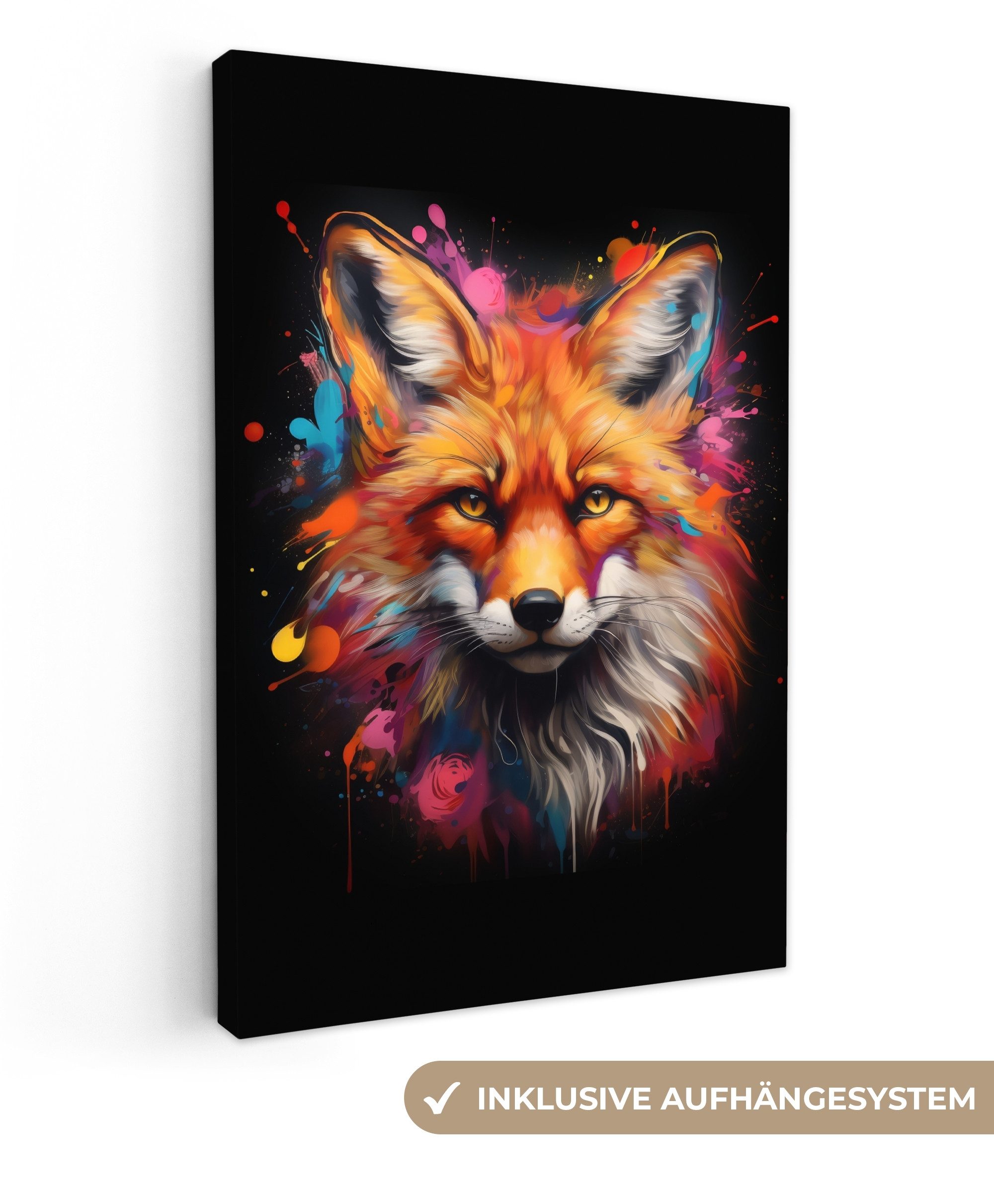 OneMillionCanvasses® Leinwandbild Graffiti - Fuchs - günstig online kaufen