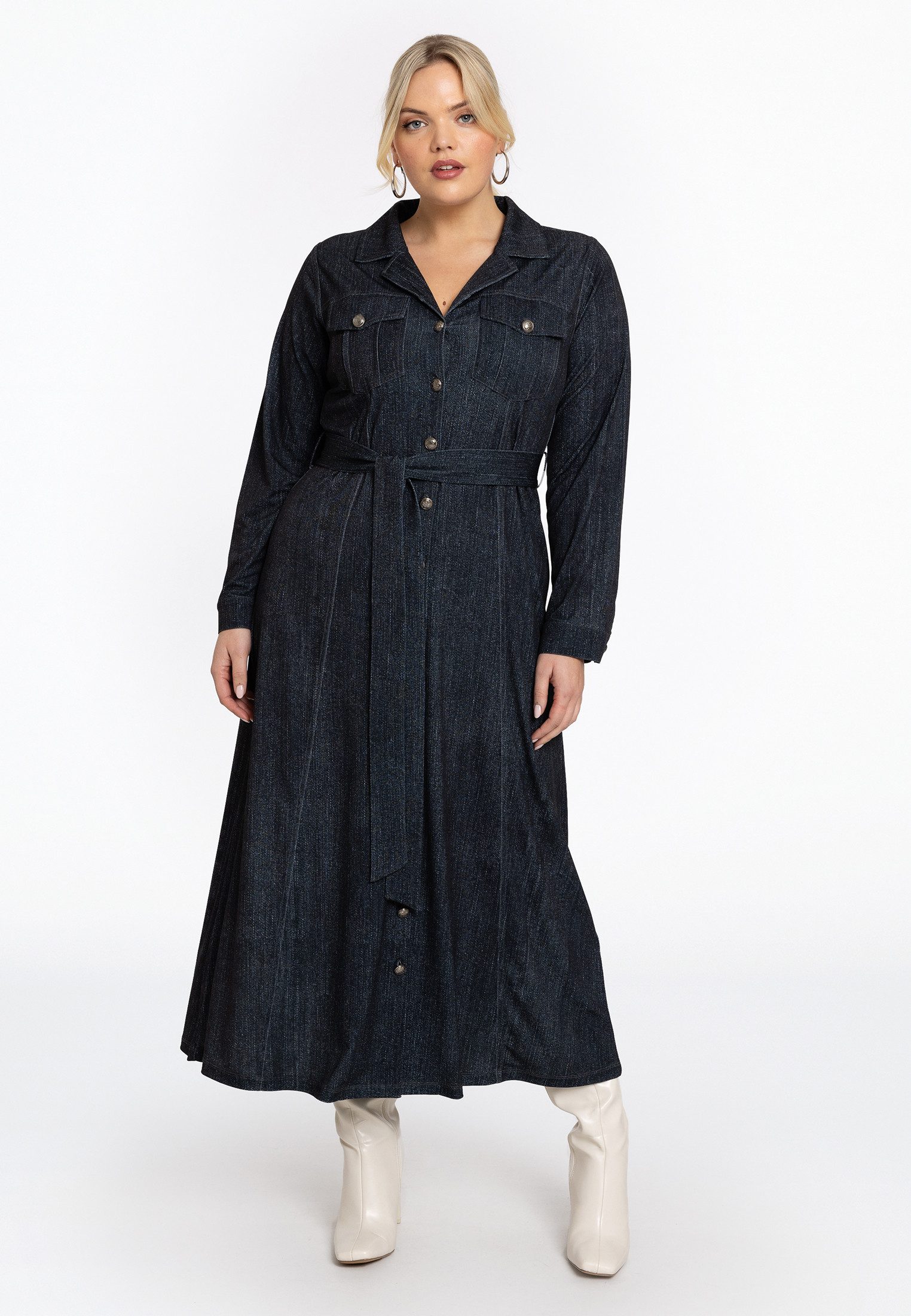 YOEK A-Linien-Kleid Damen Kleid mit Langarm günstig online kaufen
