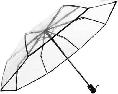 Coonoor Taschenregenschirm Durchsichtiger Automatik-Regenschirm, Handlicher faltbarer Regenschirm