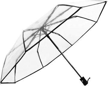 Coonoor Taschenregenschirm Transparenter automatischer Faltregenschirm, Dreifach faltbarer tragbarer Regenschirm mit acht Streben