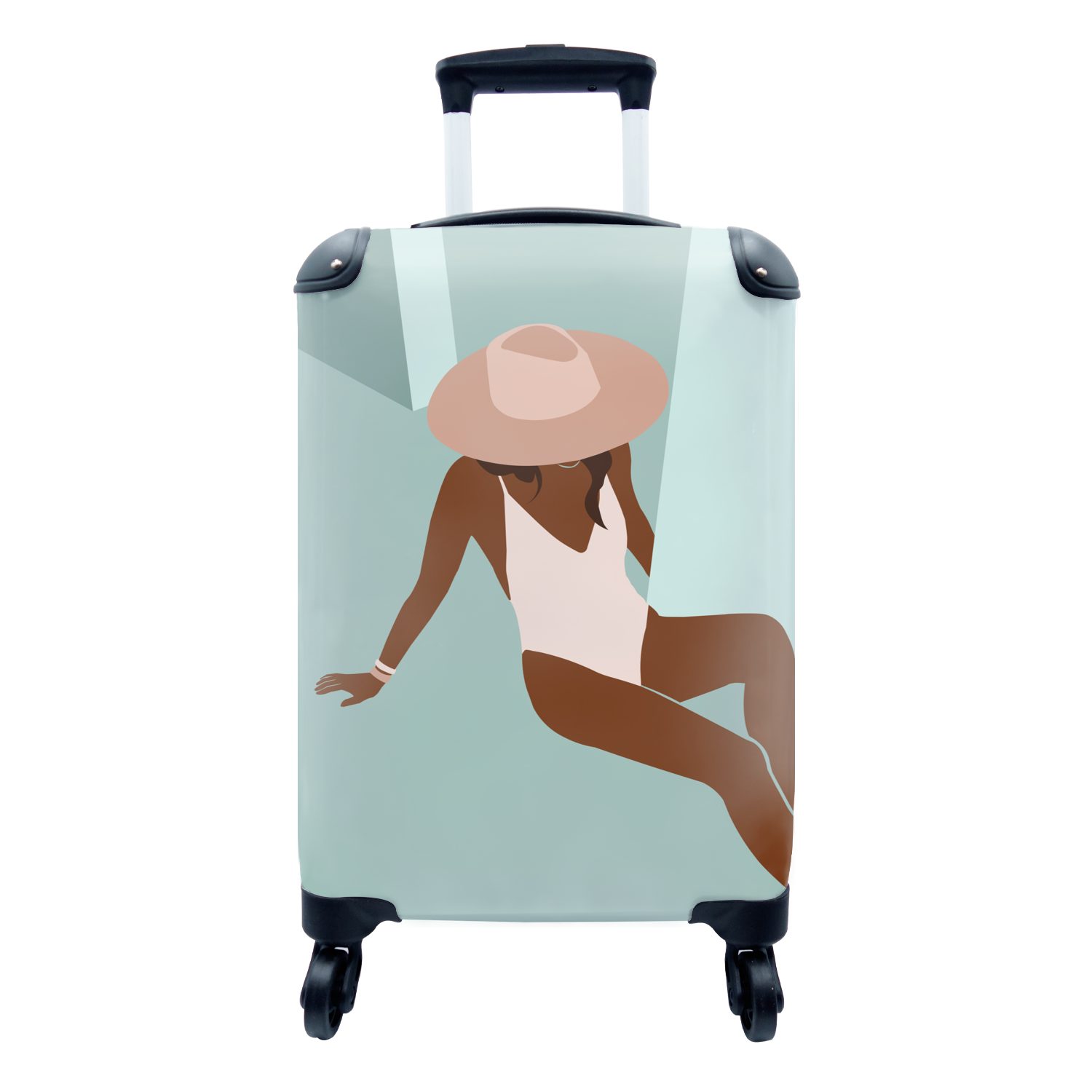 Ferien, Reisetasche rollen, Badeanzug, Reisekoffer - 4 Frauen für Rollen, MuchoWow Trolley, mit Handgepäckkoffer Sommer Handgepäck -