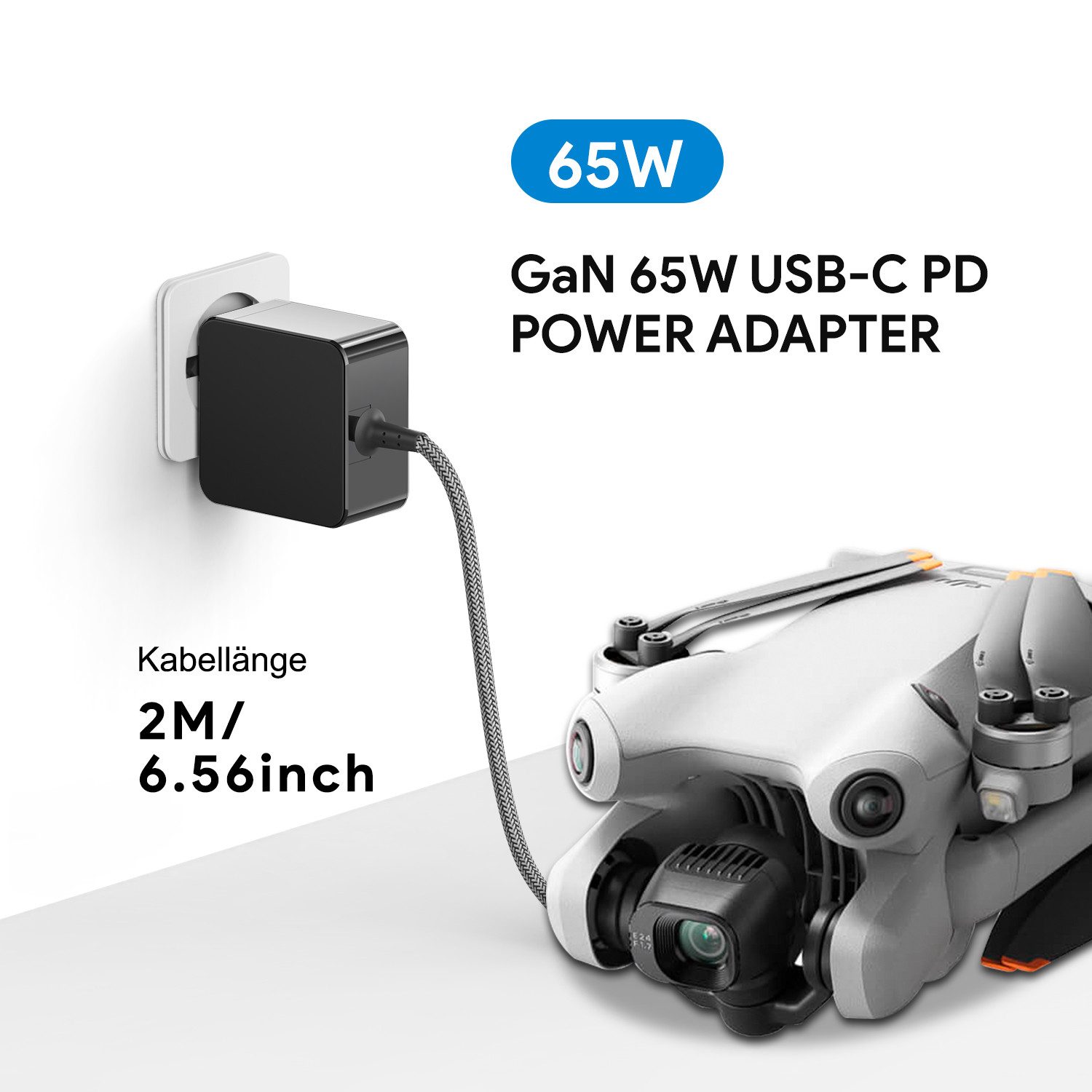 HKY 65W USB-C PD Netzteil für Samsung The Freestyle 2nd Gen Beamer Netzteil (40W kompatibel,für tragbare LED Projektoren (30"–100" FHD HDR)