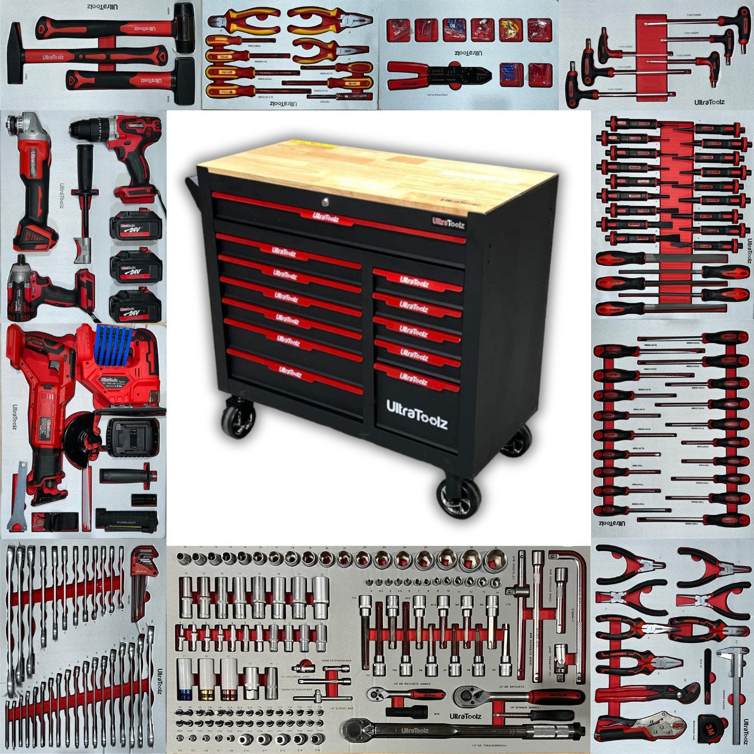 BGS Werkstattwagen Mit 263 Werkzeugen - 8 Schubladen, Kugelgelagert