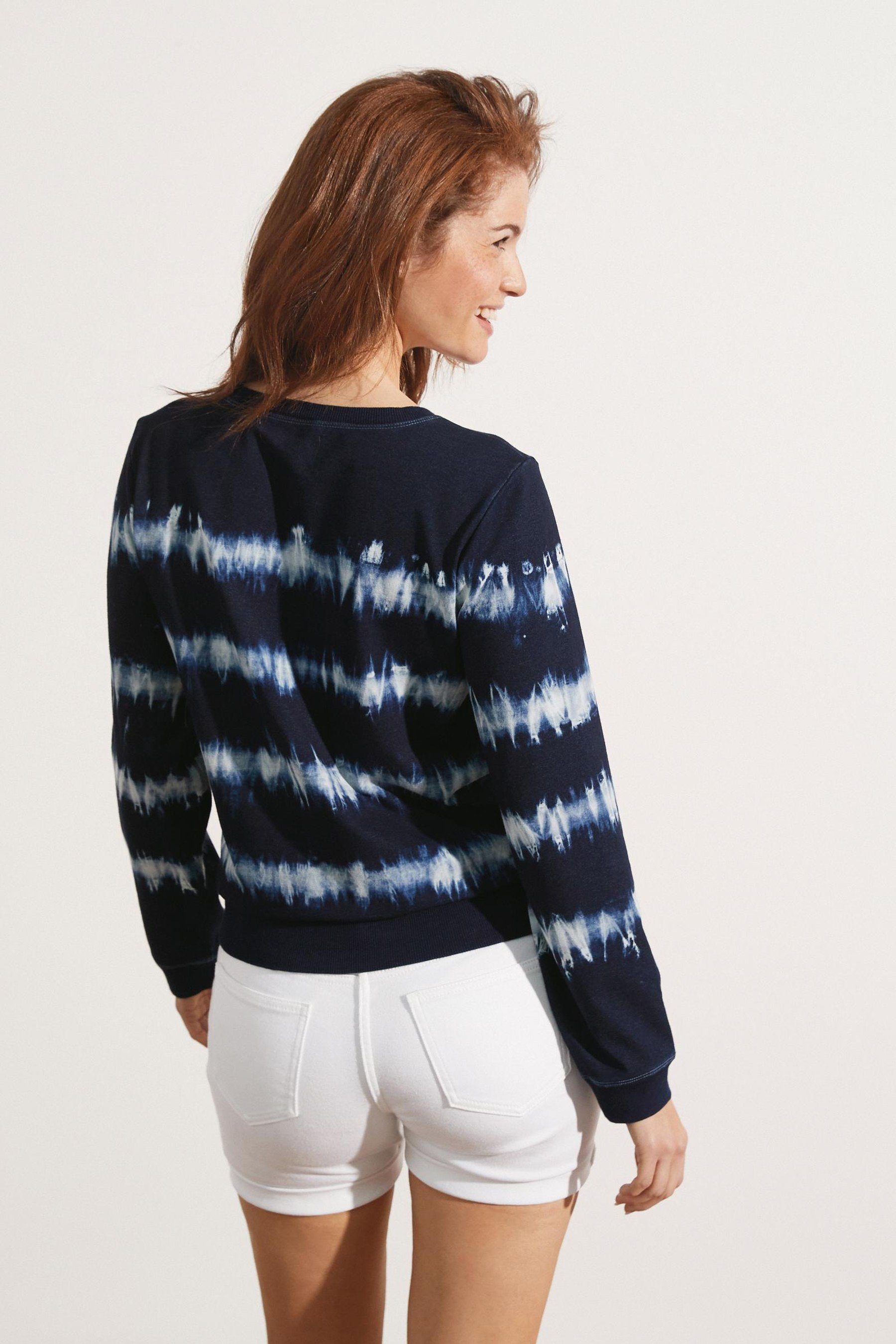 Damen Pullover Next Sweatshirt Pullover aus Jersey-Denim mit Rundhalsausschnitt