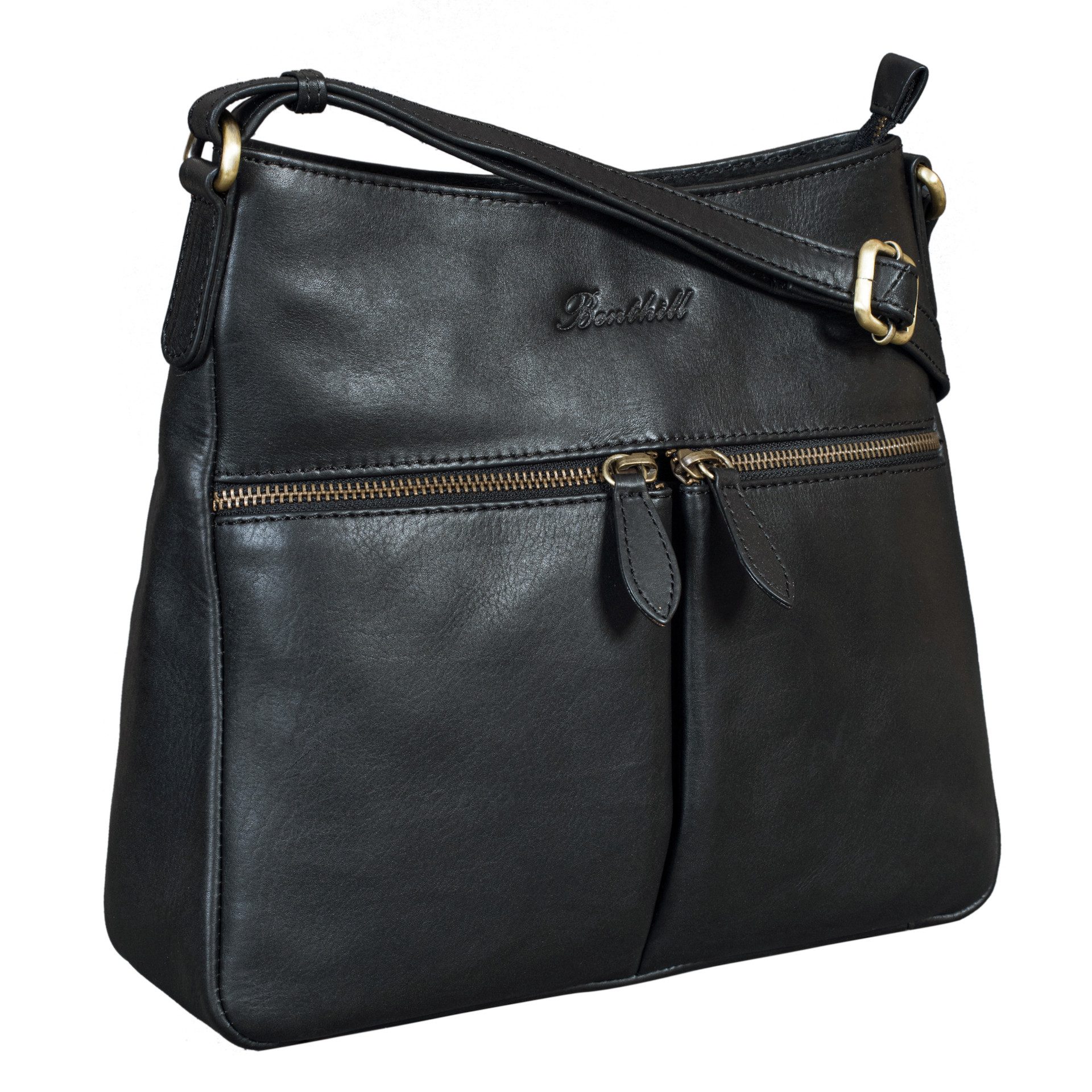 Benthill Umhängetasche Damen Echt Leder Umhängetasche Handtasche Schultertasche Shopper, Schultergurt / Umhängegurt Reißverschlussfach