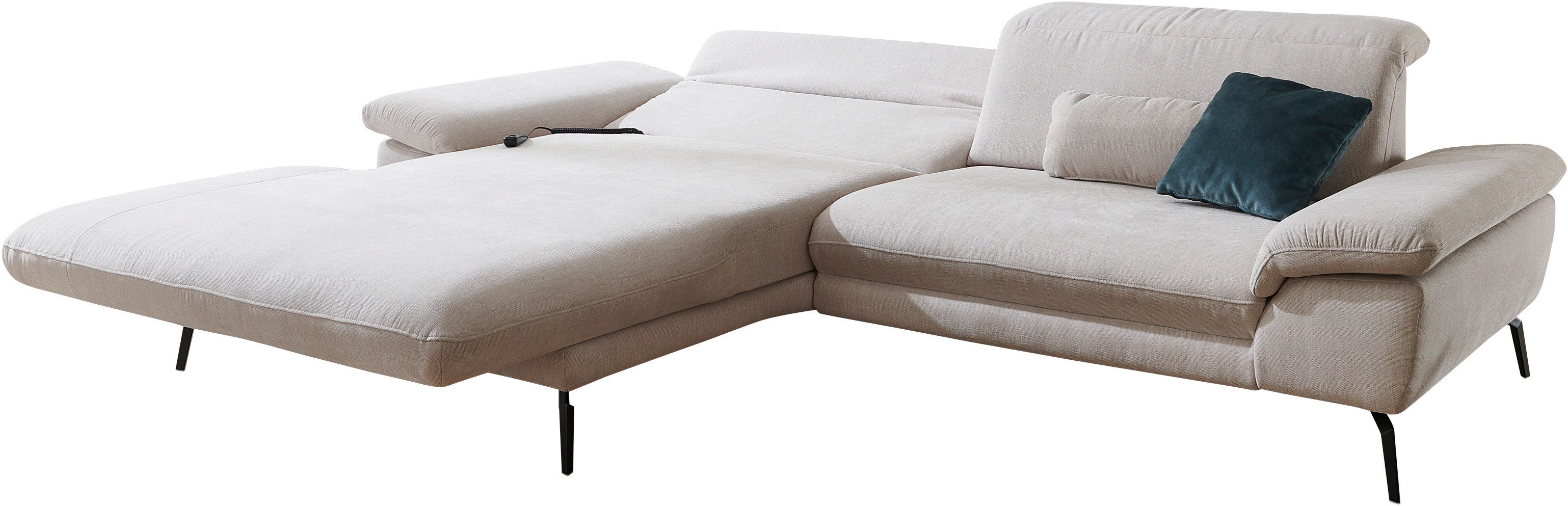 Die PlanBar Ecksofa MP-IN22025 L-Form, mit Kopfteilverstellung, wahlweise mit motorischem Canape