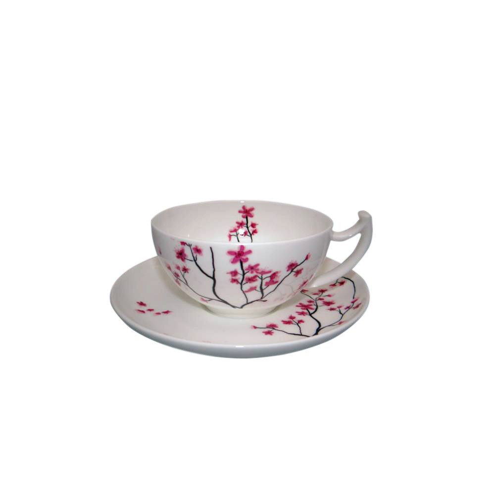 TeaLogic Tasse, Porzellan, Farbe: Weiß, Motiv: Kirschblüten