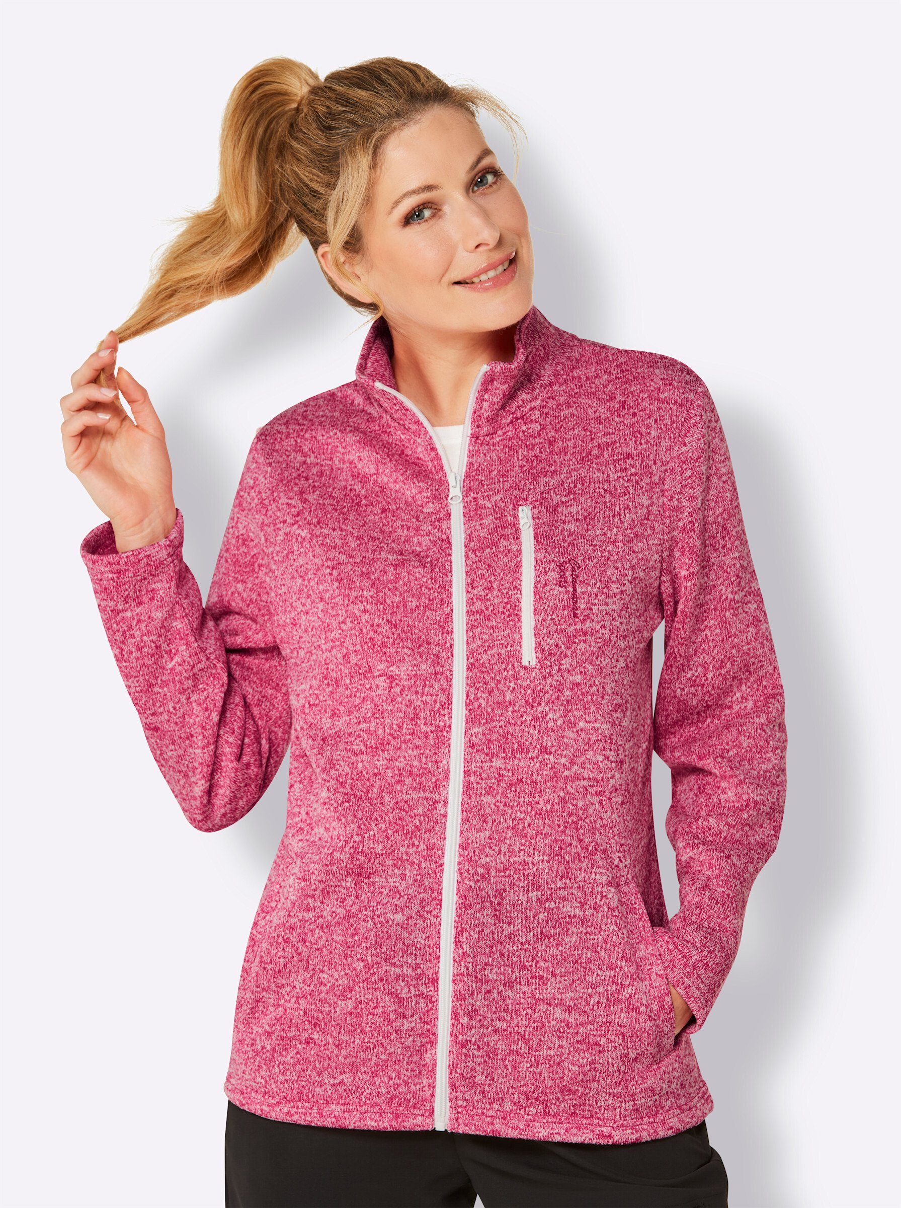 Fleecejacke Damen Von Hsternexy - Teddyfleece Mit Stehkragen & Brusttasche