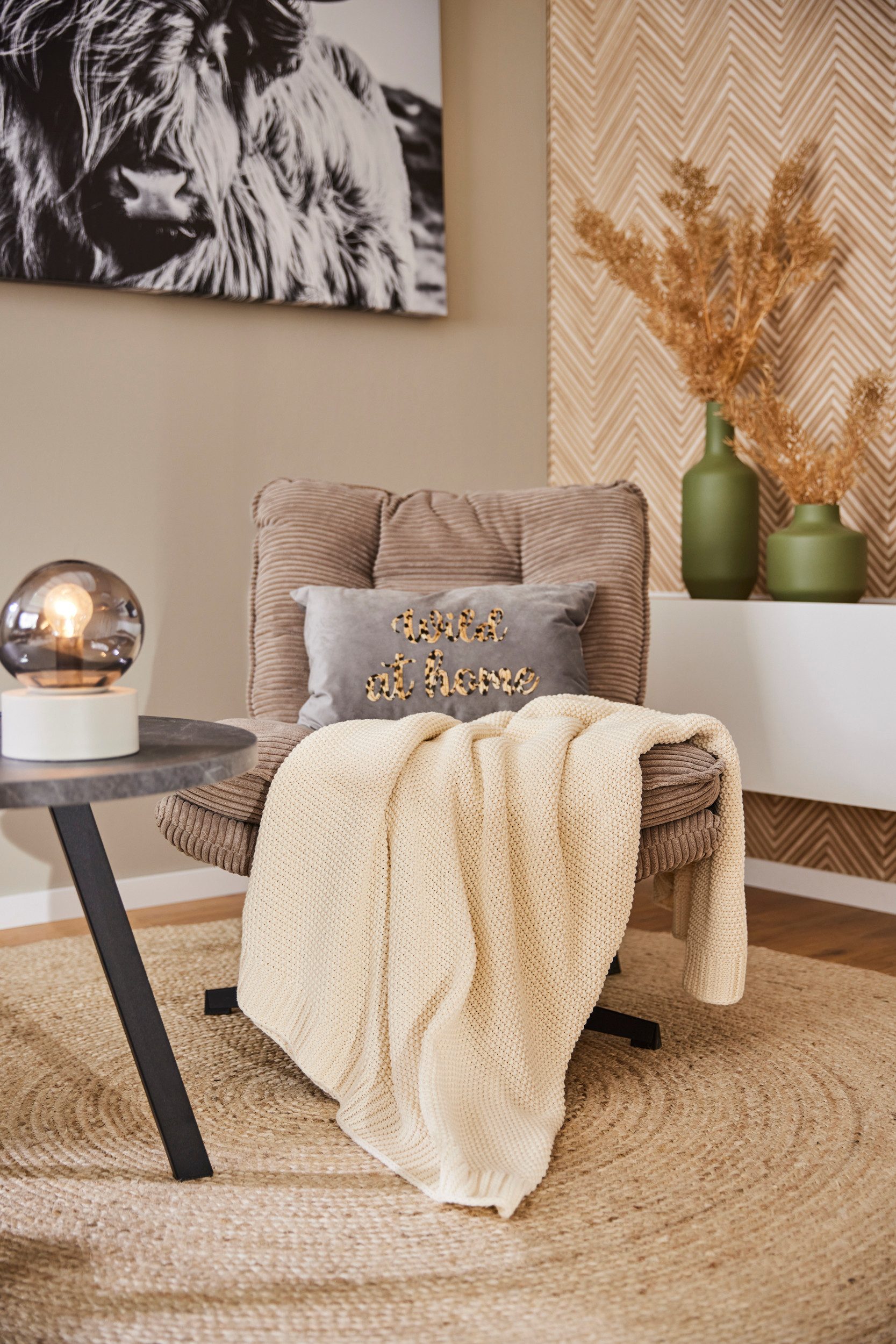 Wohndecke Phelon, OTTO home, 100% Baumwolle, Trendiges Strickmuster, 130 × 170 cm, 540 g/m², weich