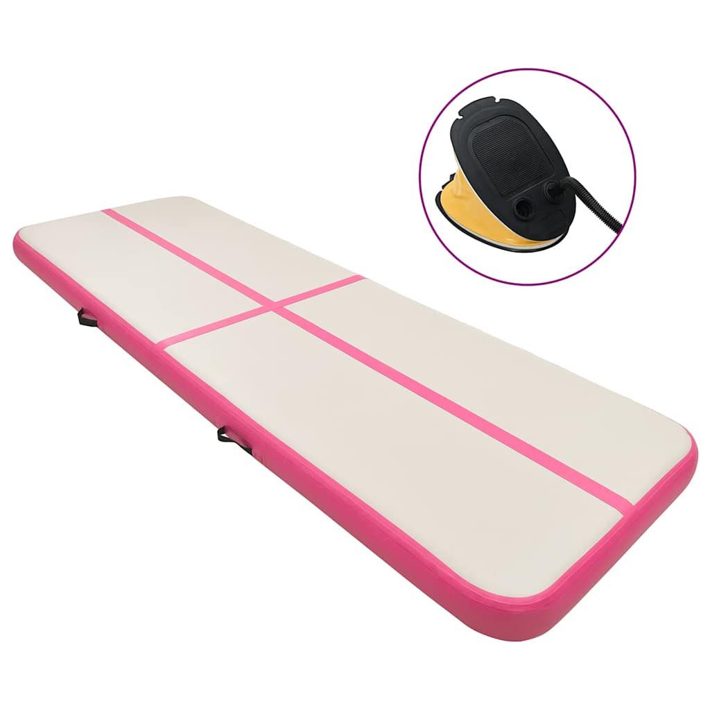 Gymnastikmatte Aufblasbare Gymnastikmatte mit Pumpe 700x100x15 cm PVC Rosa