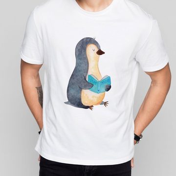 Mr. & Mrs. Panda T-Shirt Pinguin Buch - Weiß - Geschenk, Pause, Geburstag, Nichtstun, Freizeit (1-tlg)