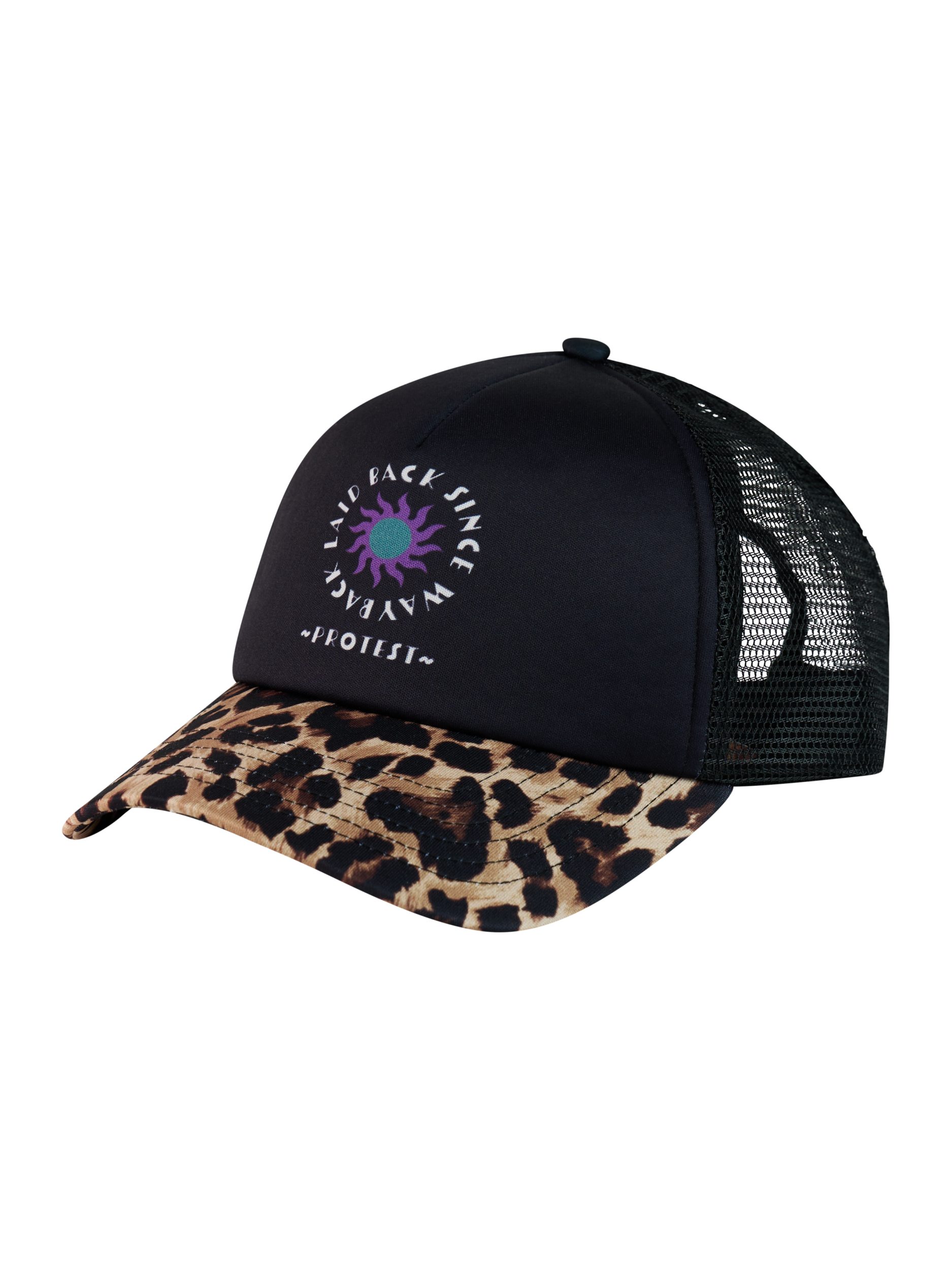 Protest Trucker Cap PRTPrawn truckercap Fudgecamel Kappe schwarz / Leopard-Druck