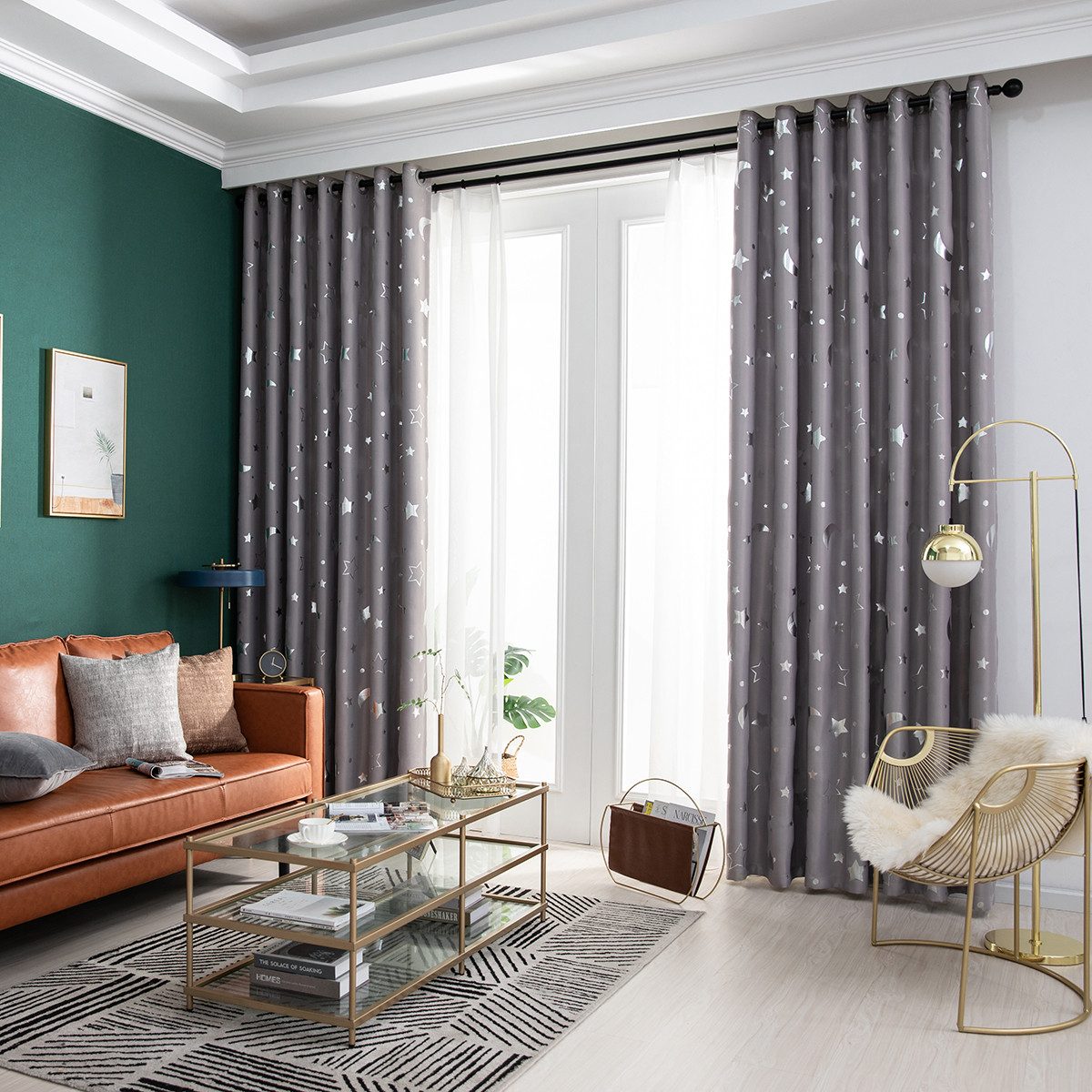 BYSURE Vorhang (2 St), Vorhang Mond Sternenvorhänge 2 Stück mit Ösen günstig online kaufen