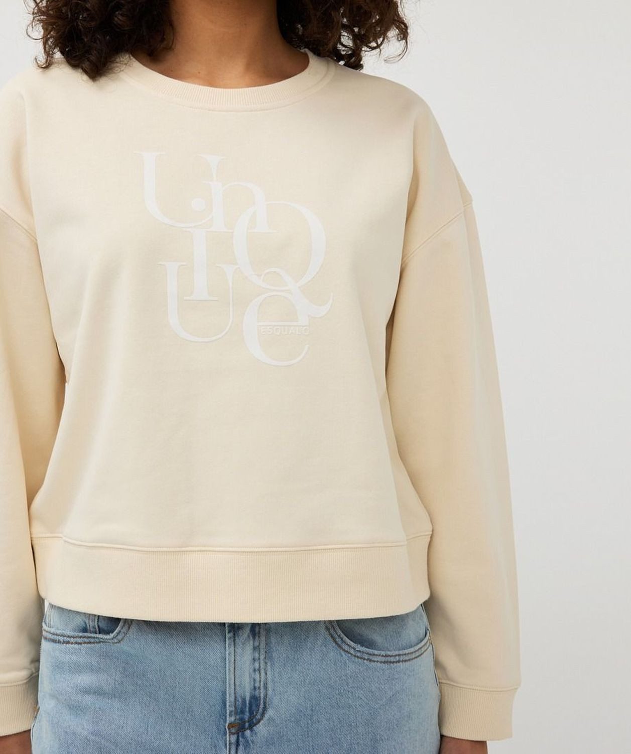 Esqualo Rundhalspullover Esqualo Sweatpullover Beige günstig online kaufen