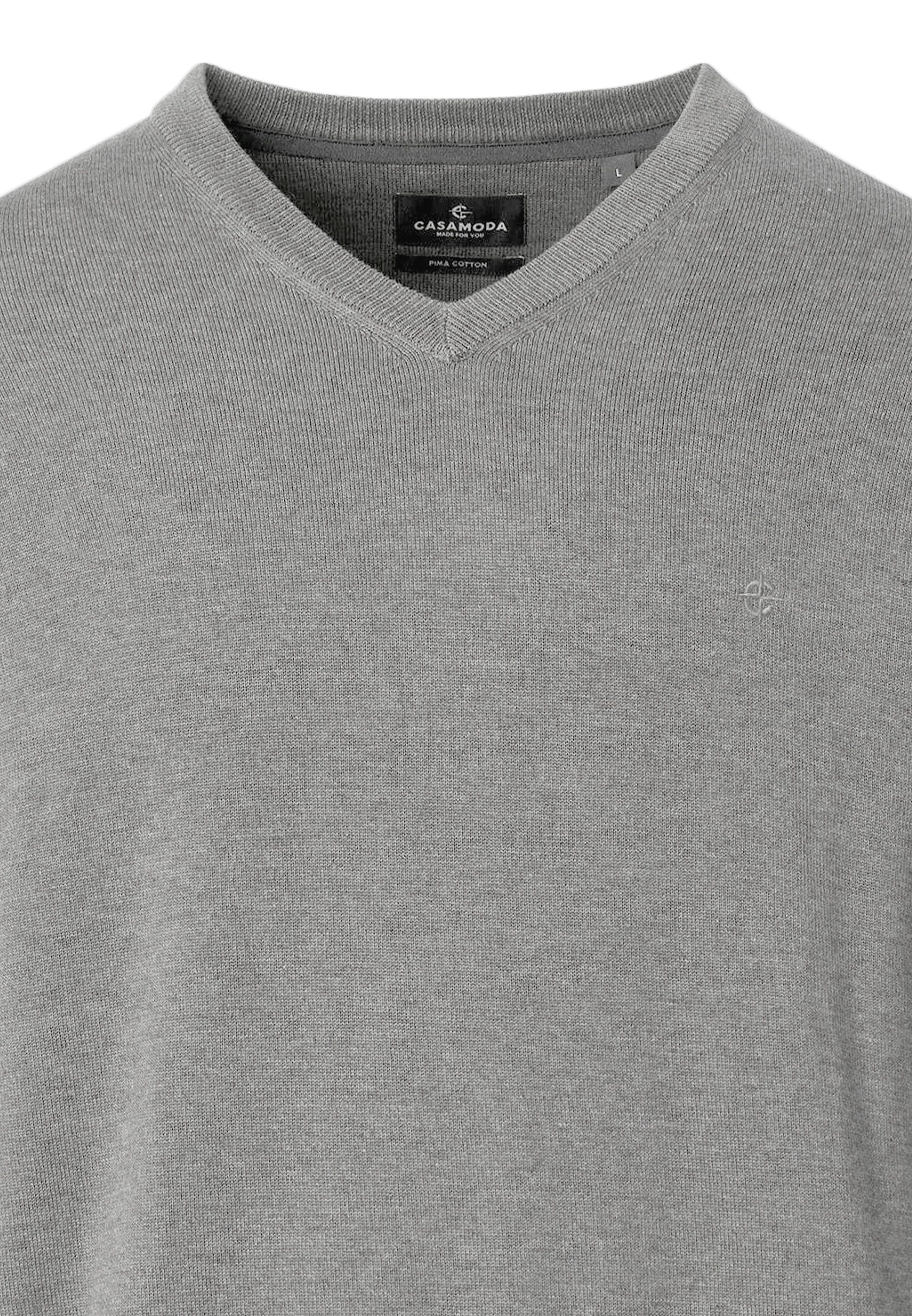 CASAMODA V-Ausschnitt-Pullover Basic (1-tlg) Pullover - Baumwolle - Atmungsaktiv - Reine Pima-Baumwolle