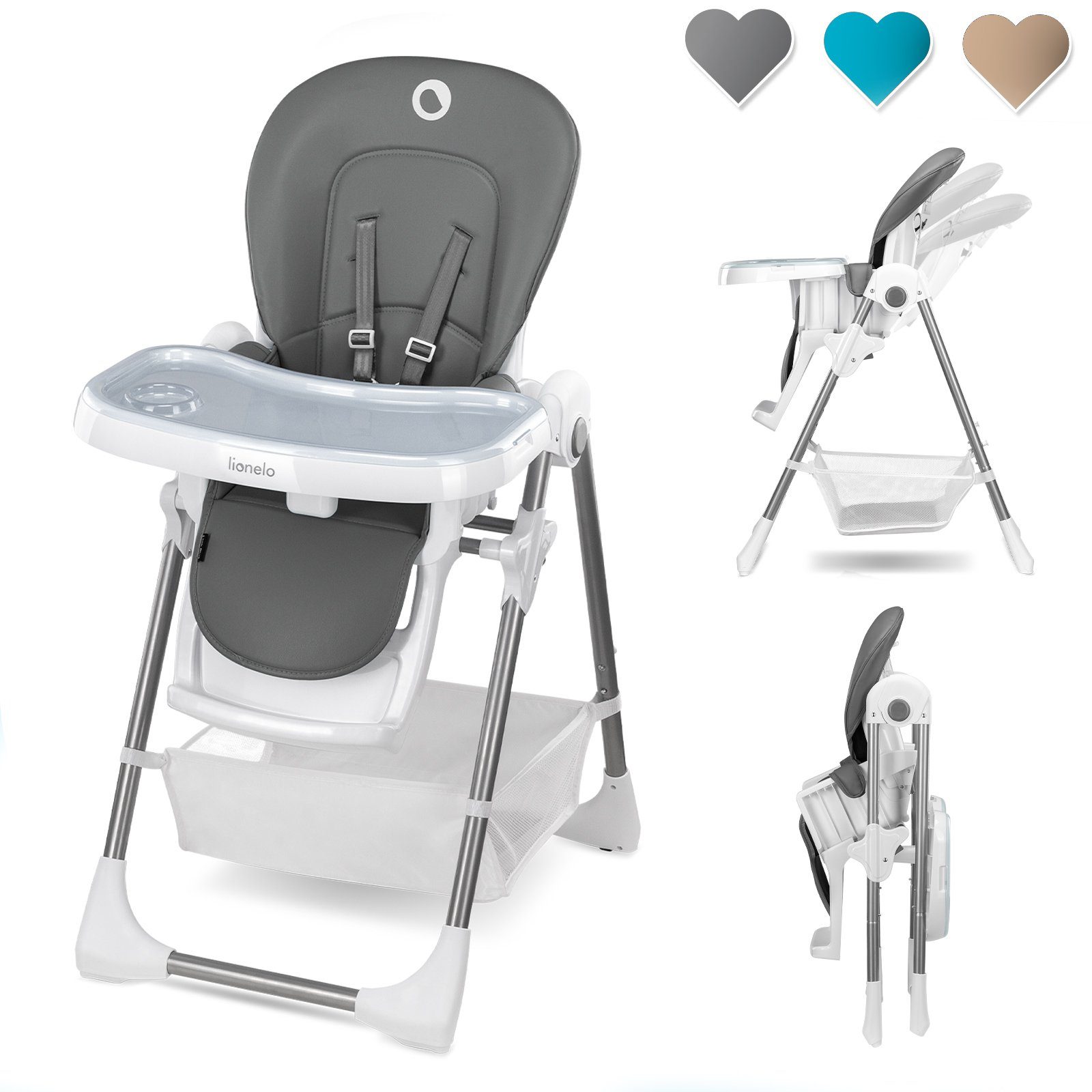 lionelo Hochstuhl Linn (TOP),  3-Positionen  HÖHE 6-Stufen bis 15 kg  klapp günstig online kaufen