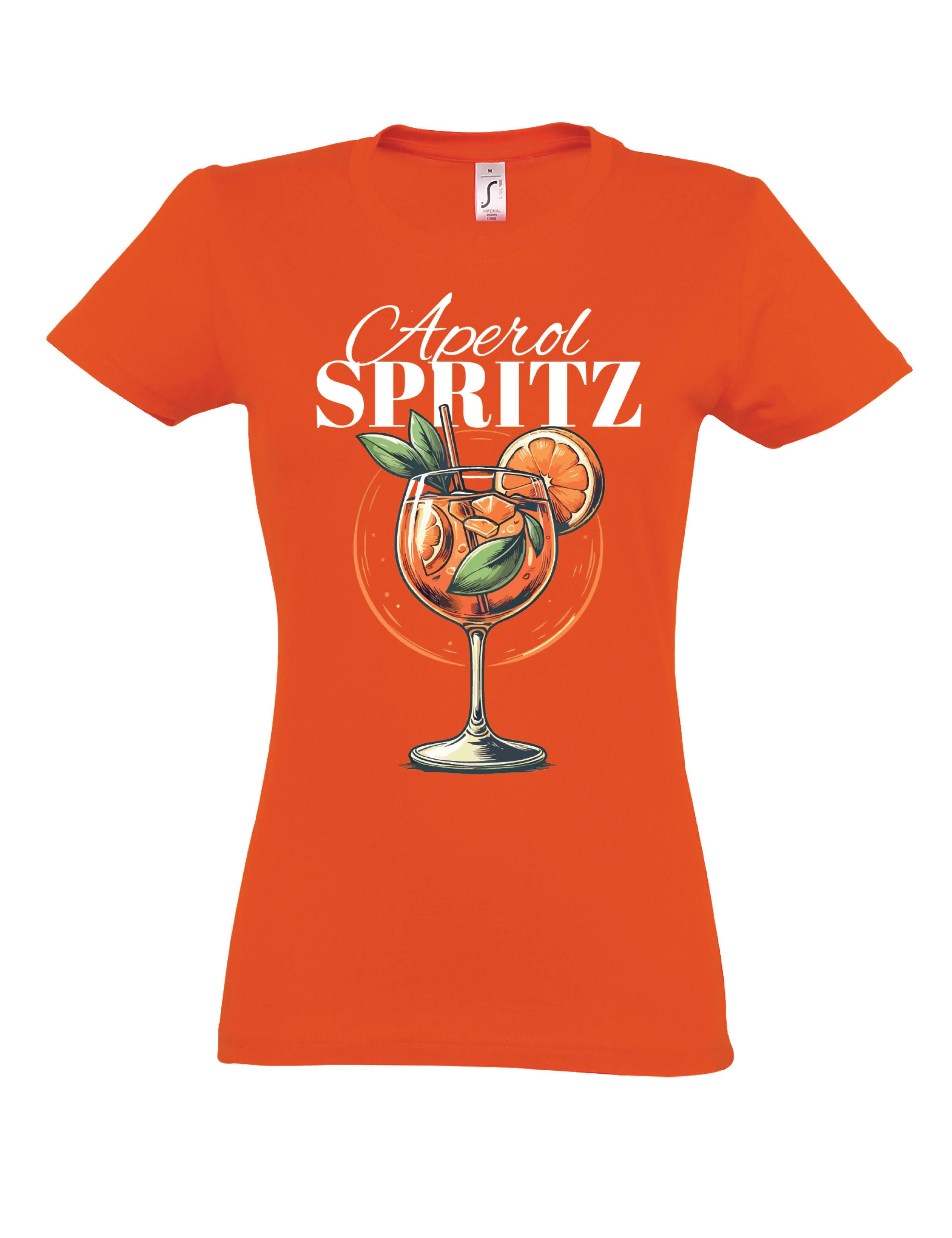 Print-Shirt "Aperol Spritz" Print Damen T-Shirt Statement Geschenk Frauen