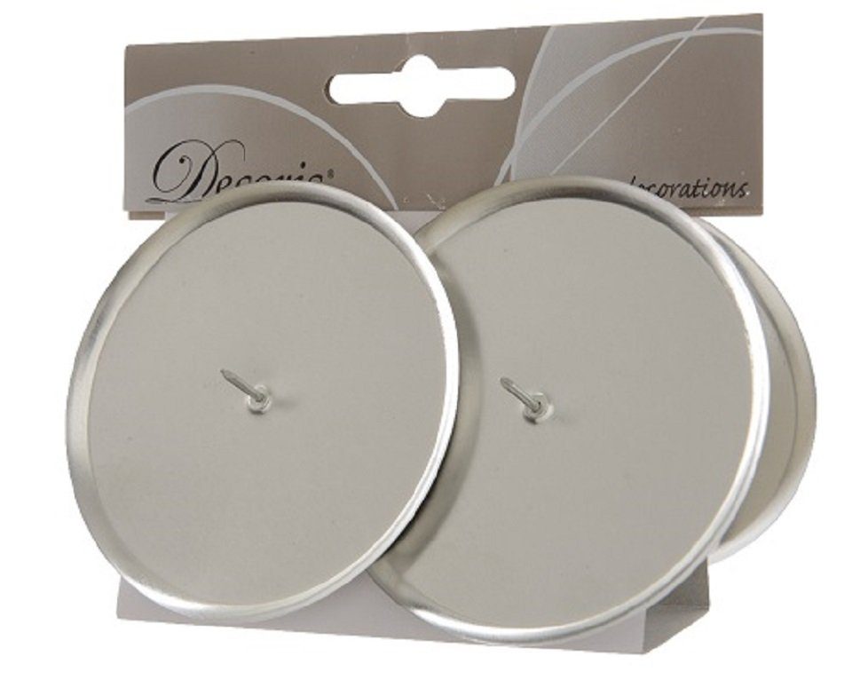 Kaemingk Kerzenhalter Adventskranzkerzenhalter Metall Ø 10 cm 4 Stück silbe günstig online kaufen