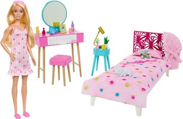Barbie Anziehpuppe und Schlafzimmer Spielset, mit mehr als 20 Teilen