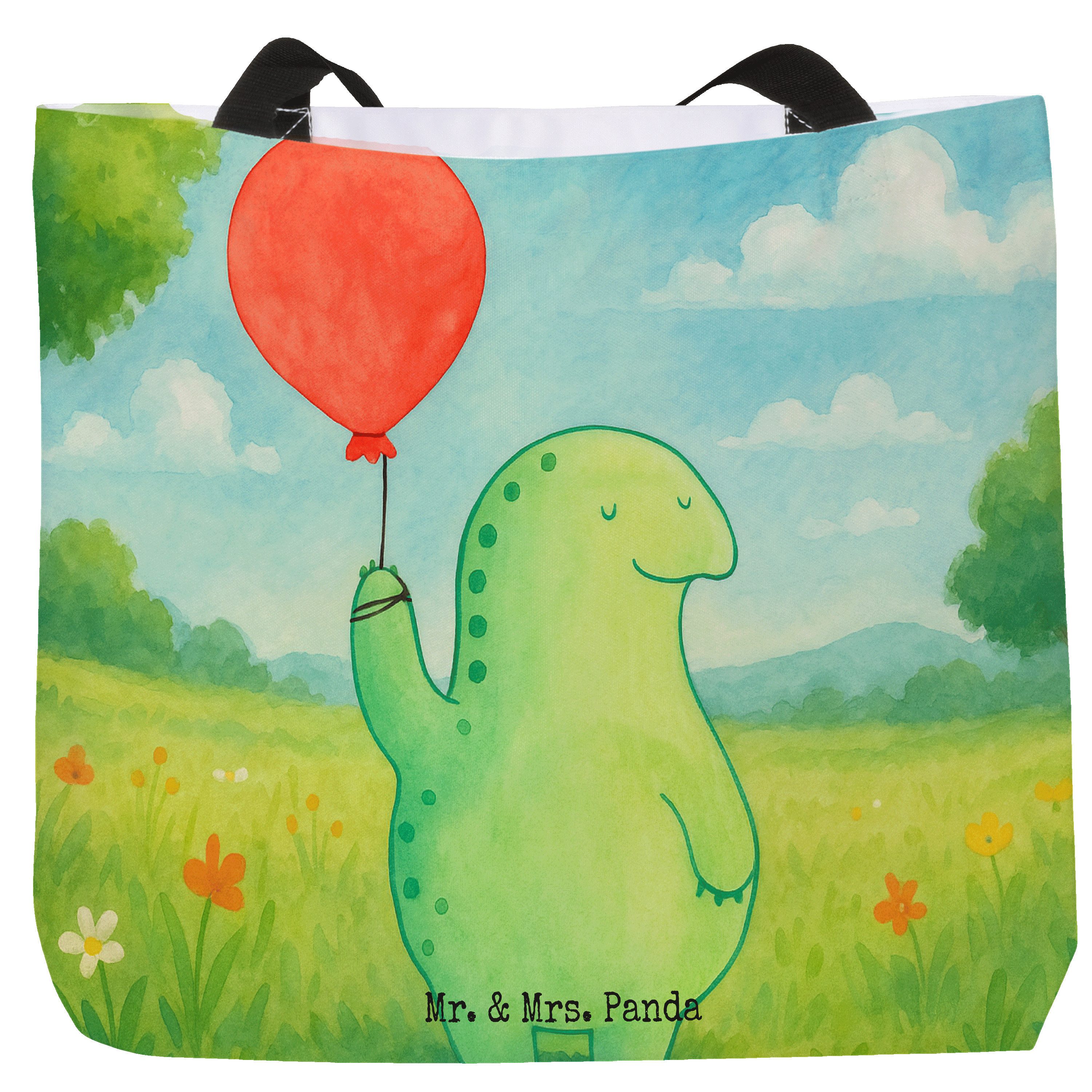 Mr. & Mrs. Panda Shopper Schildkröte Luftballon Design, Reisetasche, Weiß, Schildkröten, Jahrm (Packung), Ballon Schildkröten XL Tasche