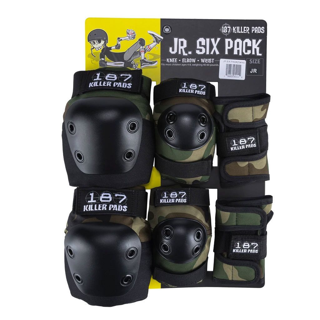 187 KillerPads Protektoren-Set Junior Six Pack (mit Knieschonern, mit Ellenbogenschonern, mit Handgelenkschonern), für Kinder