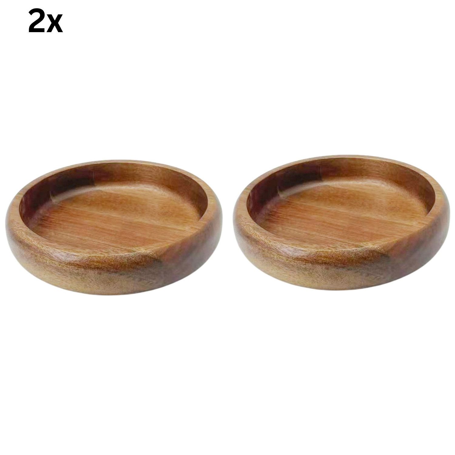 Bricard Servierschale Flache Massivholz-Schale im minimalistischen Design Akazie Holz, (2-tlg)