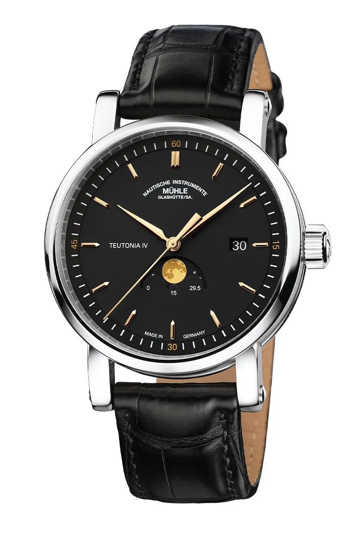 Nautische Instrumente Mühle Glashütte/Sa. Automatikuhr Herrenuhr Mühle Glashütte Automatik Teutonia IV Mondphase